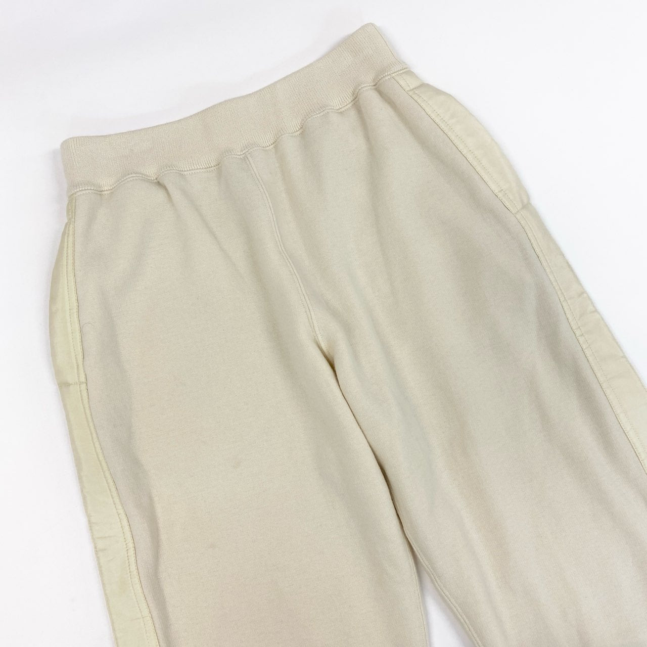4h26 JIL SANDER + ジルサンダー サイドライン スウェットパンツ ボトムス 裏起毛 イージーパンツ リブ J40KA0158 32 クリーム ウール コットン レディースo07t