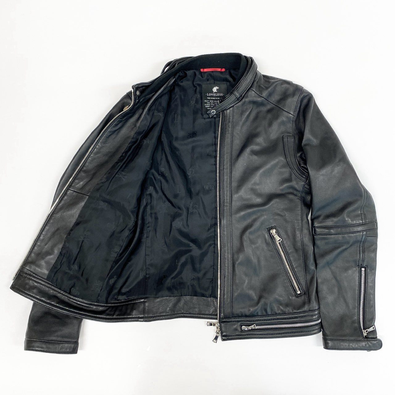 29i30 LOVELESS ラブレス シングルライダースジャケット レザージャケット 61F03-600-09 2サイズ ブラック メンズo07t