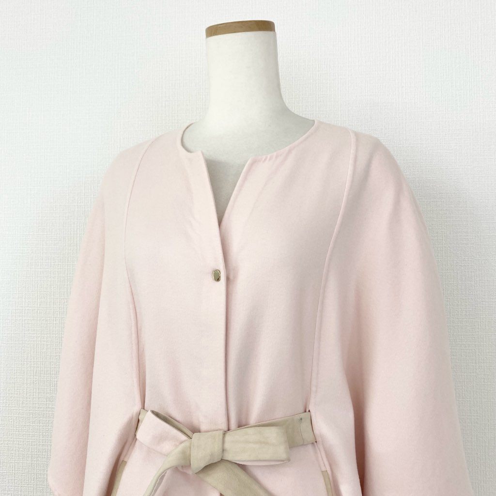 63g2 イタリア製 Loro Piana ロロピアーナ カシミヤポンチョ ケープ フリーサイズ ピンク カシミヤ100% レディース 婦人