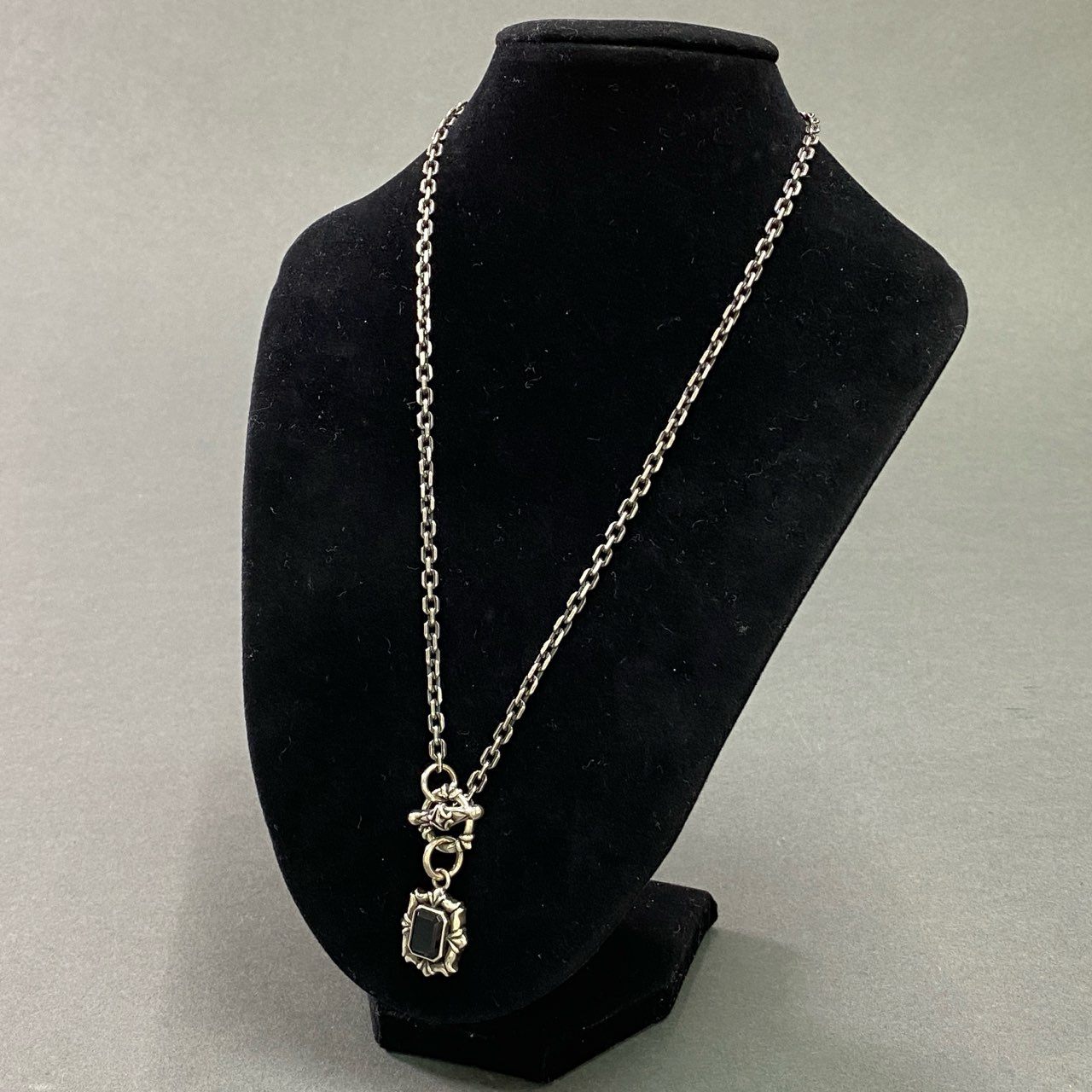 c26 Bizarre ビザール オニキス × シルバー マンテルネックレス 925 30.7g SILVER アクセサリー ジュエリー