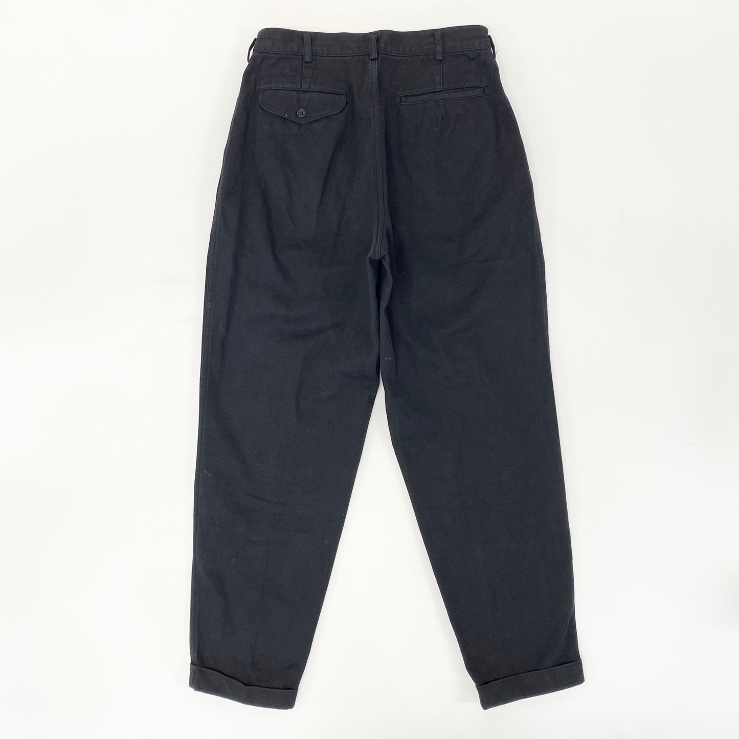 21i29 COMME des GARCONS HOMME PLUS コムデギャルソン オムプリュス タックパンツ コットンパンツ ボトムス AD1991 日本製 05012M Mサイズ ブラック メンズo07t