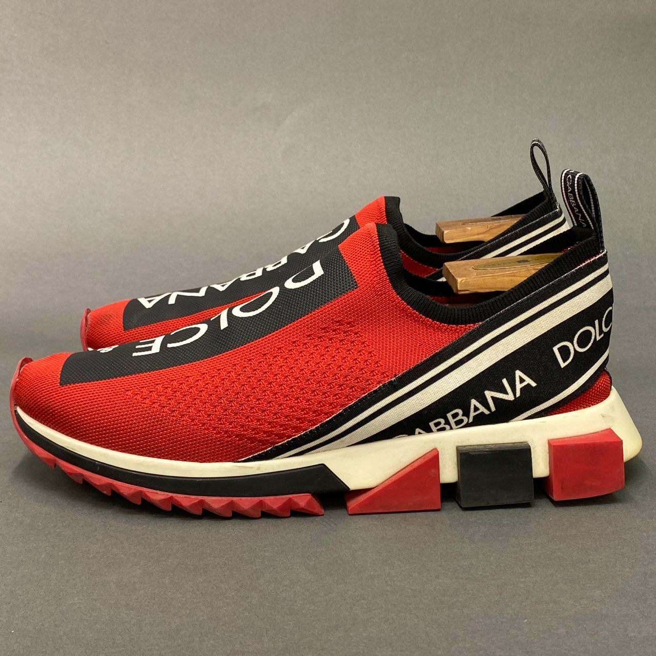 l22 DOLCE&GABBANA ドルチェアンドガッパーナ SORRENTO SNEAKER ソレント スニーカー 42.5 レッド ブラック スリッポン シューズ イタリア製