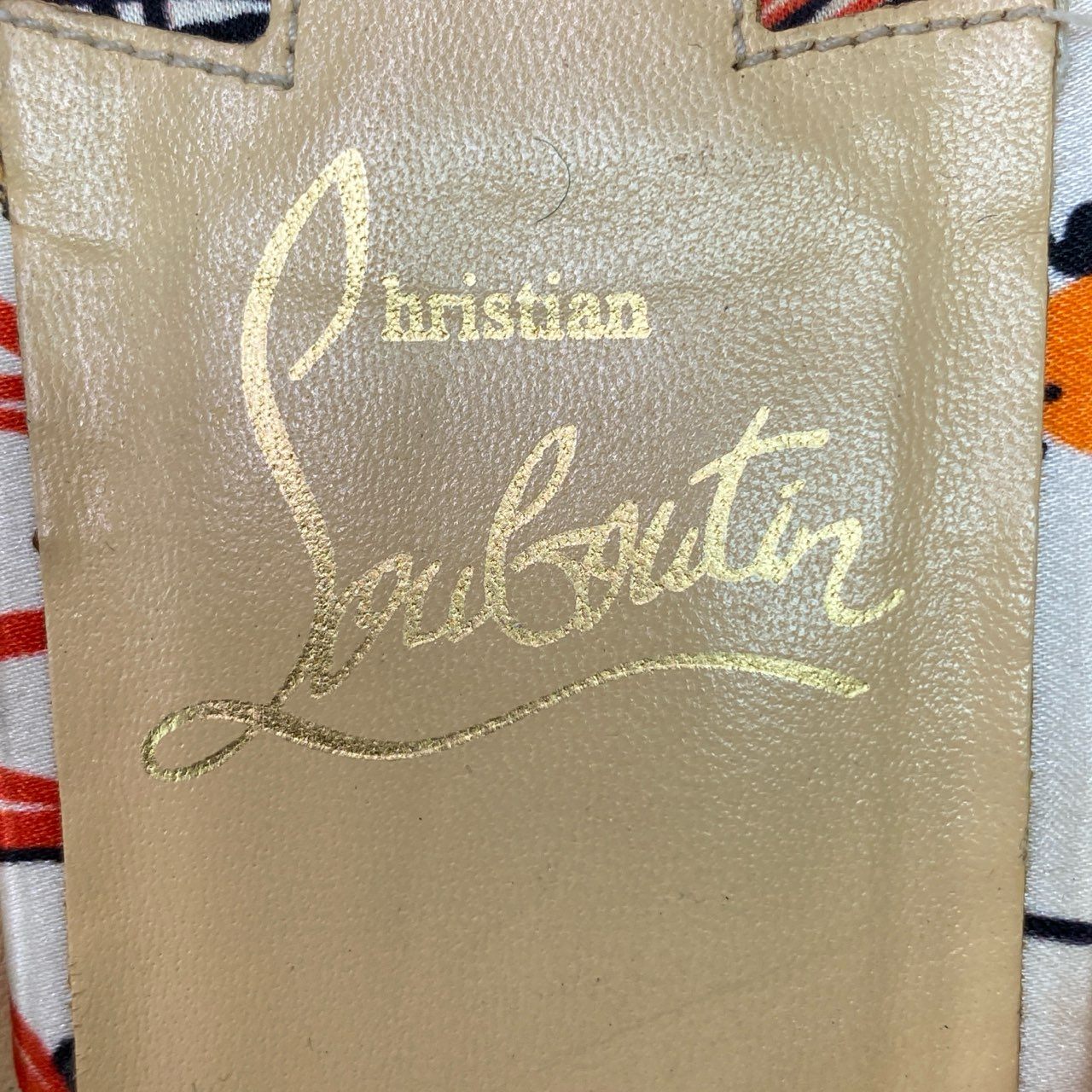 1b28 Christian Louboutin クリスチャンルブタン オープントゥ サンダル ウェッジソール スタッズ 総柄 イタリア製 レディース 38 マルチカラー