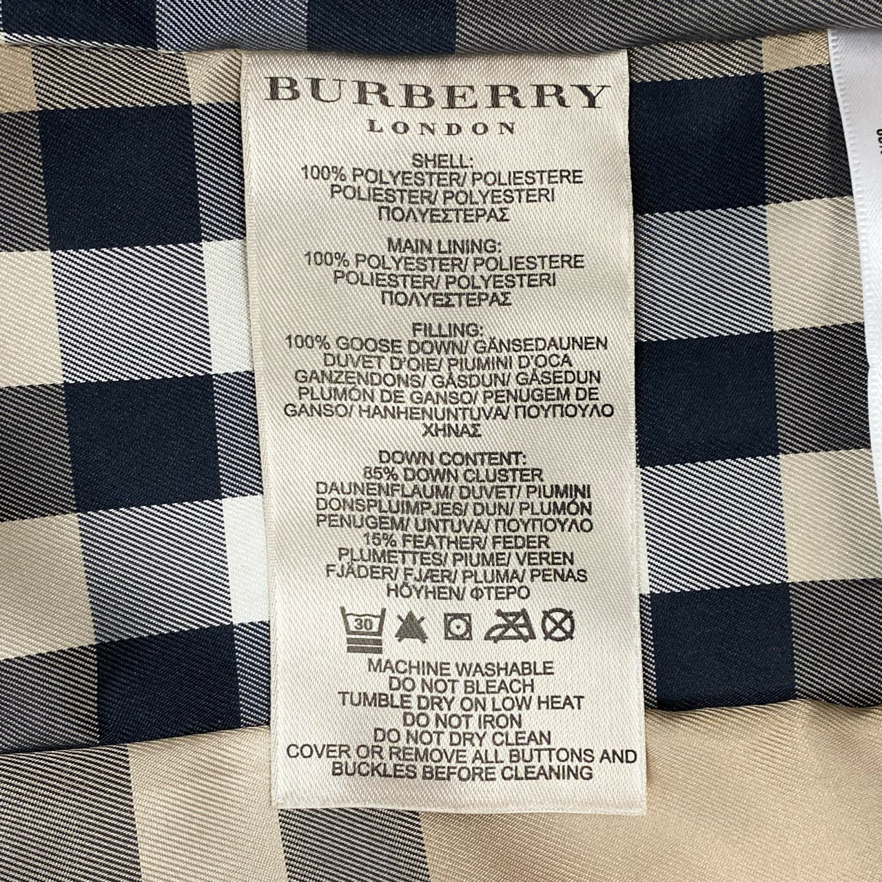 9h4 《美品》 BURBERRY LONDON バーバリー ロンドン フード付き ノバチェック ダウンコート S ブラック ダウンジャケット ベルト付き レディースt18r