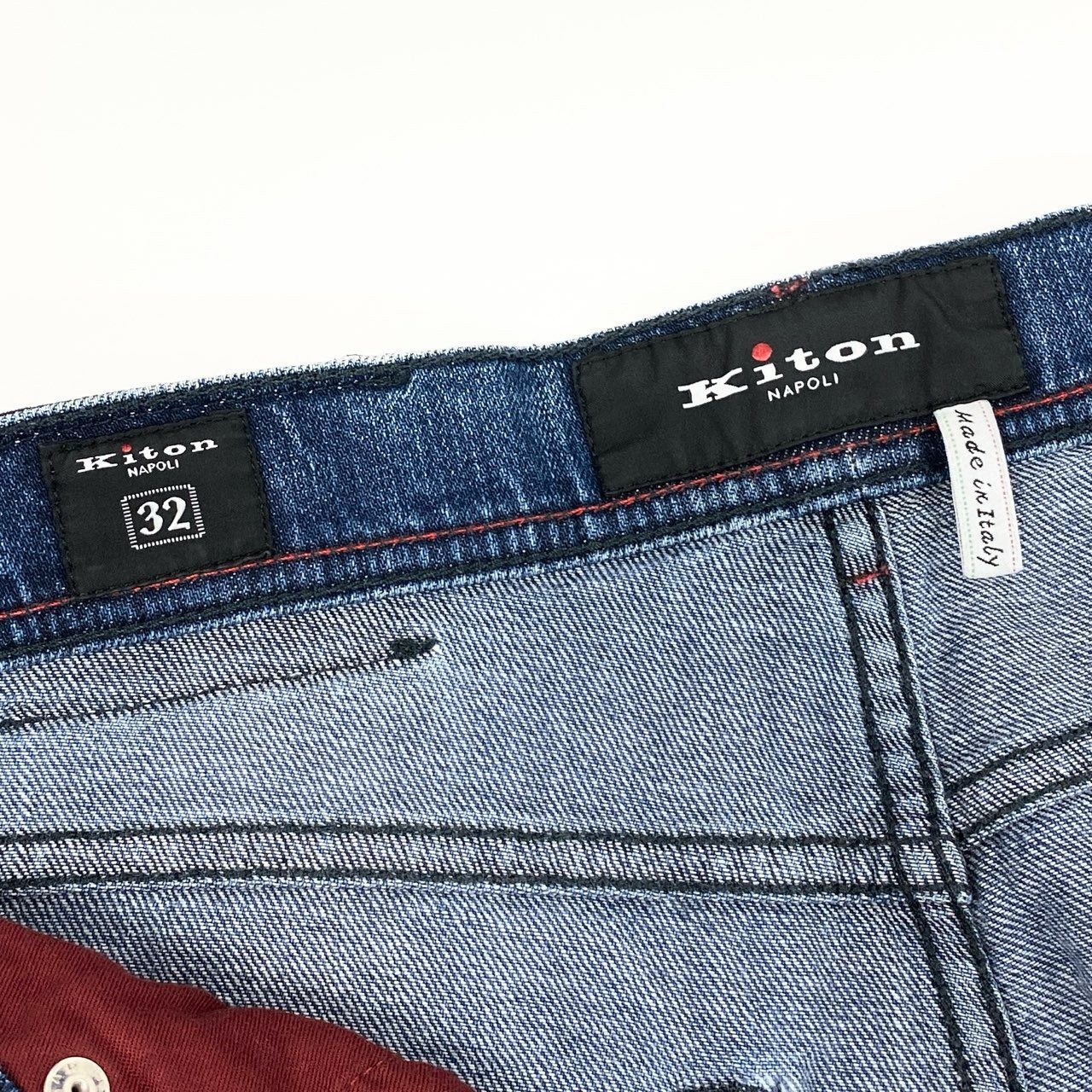 25f14 Kiton NAPOLI キートン キトン デニムパンツ ジーパン 5ポケットパンツ ボトムス サイズ32 インディゴブルー コットンポリウレタン メンズ イタリア製