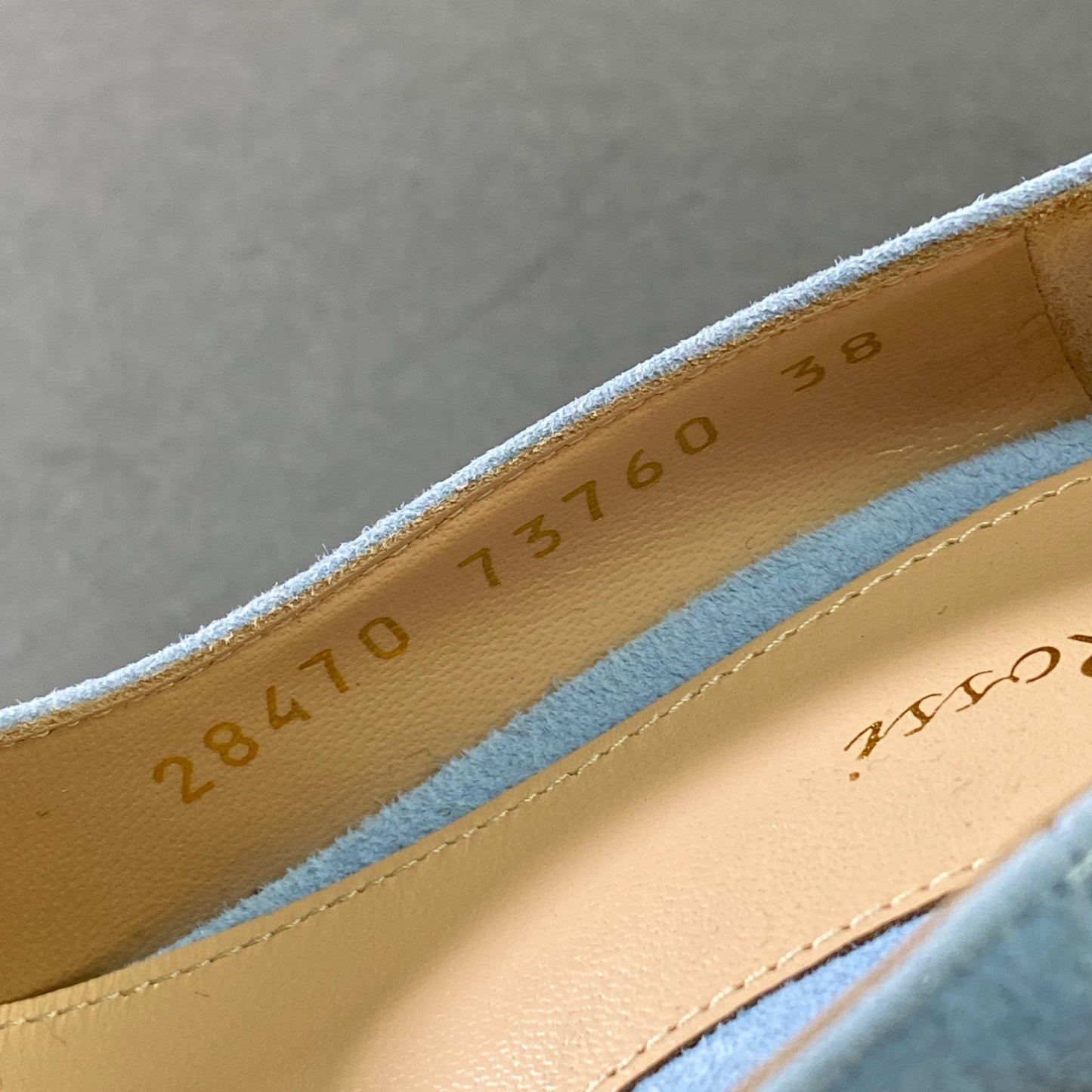 5l25 【未使用】Gianvito Rossi ジャンヴィットロッシ ポインテッドトゥ ピンヒールパンプス スウェードパンプス サイズ38 ライトブルー スウェード レディース 女性用