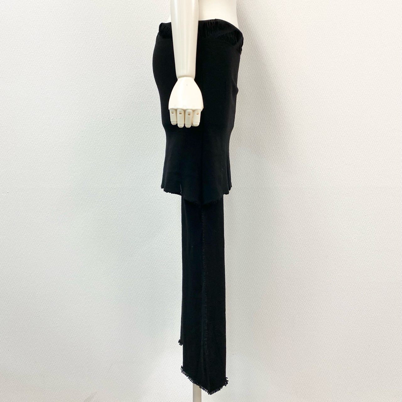 5i12 ISSEY MIYAKE イッセイミヤケ A.POC エーポック ウエストデザイン ニットパンツ リラックスパンツ AP43KF540 ブラック レディースu02t
