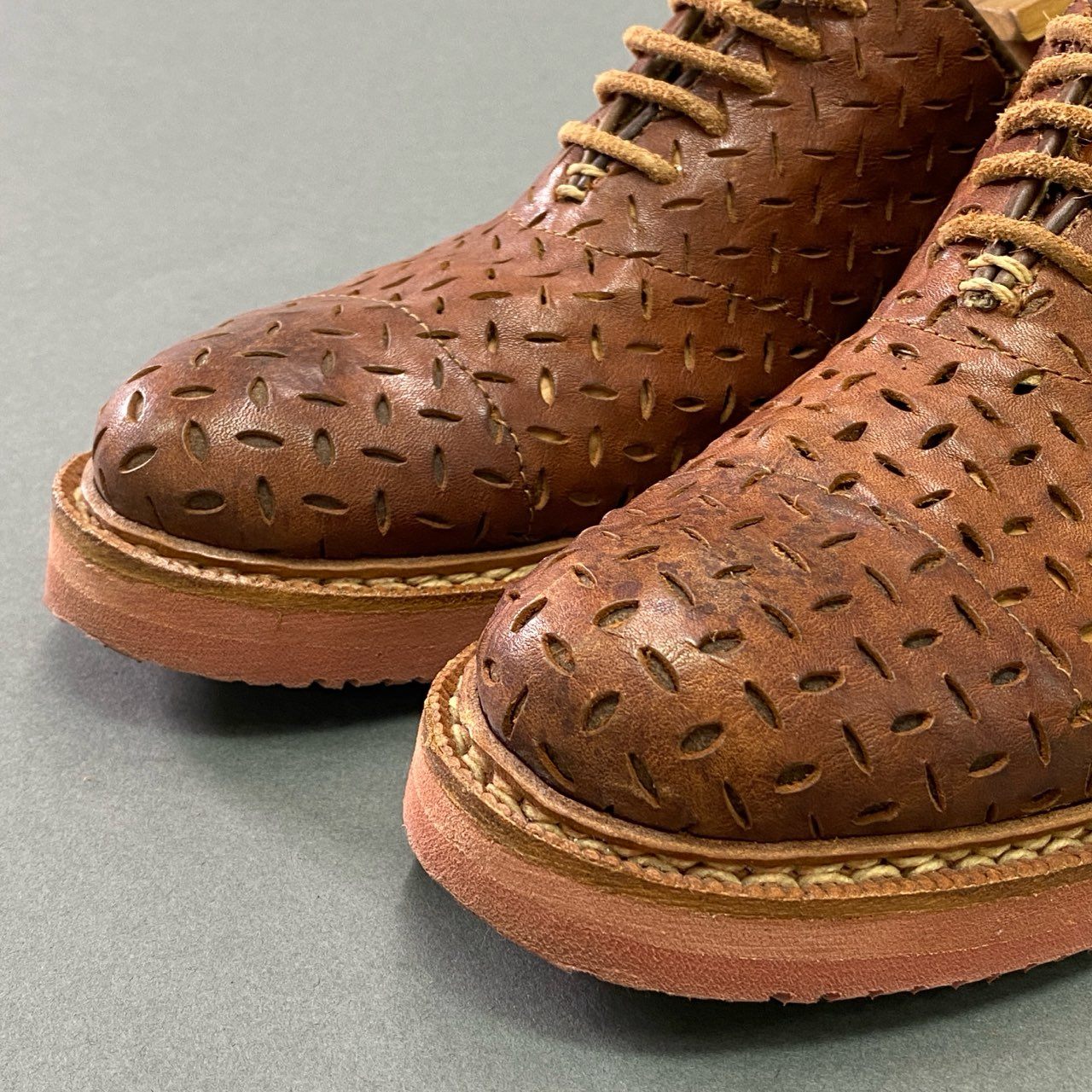 3c3 visvim ヴィズヴィム PATRICIAN FOLK パンチングレザーシューズ レースアップ メンズ 紳士靴 10 ブラウン 本革