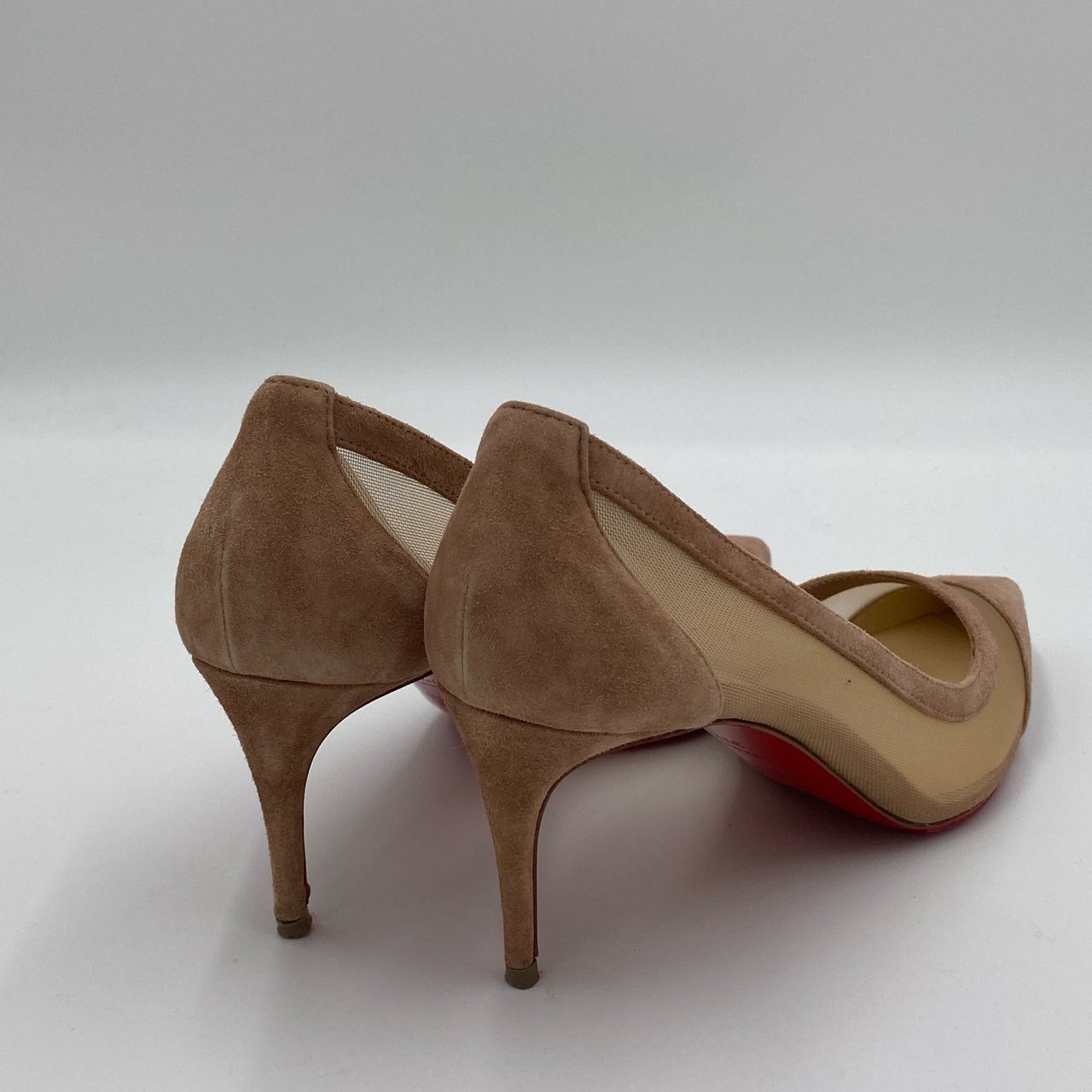 1h7【美品】Christian Louboutin クリスチャンルブタン GALATIVI 70 パンプス サイズ37 1/2 ピンクベージュ レディース 箱付きk02i