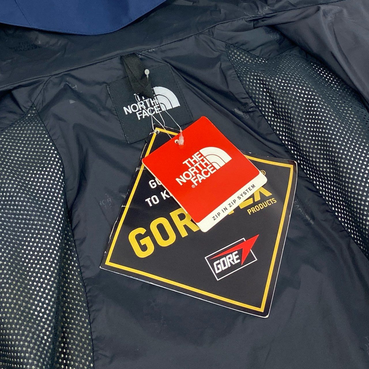 33f18 《新品保管品》 THE NORTH FACE ザ ノースフェイス MOUNTAIN JACKET マウンテンジャケット パーカー GORE-TEX ゴアテックス NP61540 サイズXL ブルー ブラック ナイロン メンズ 紳士服