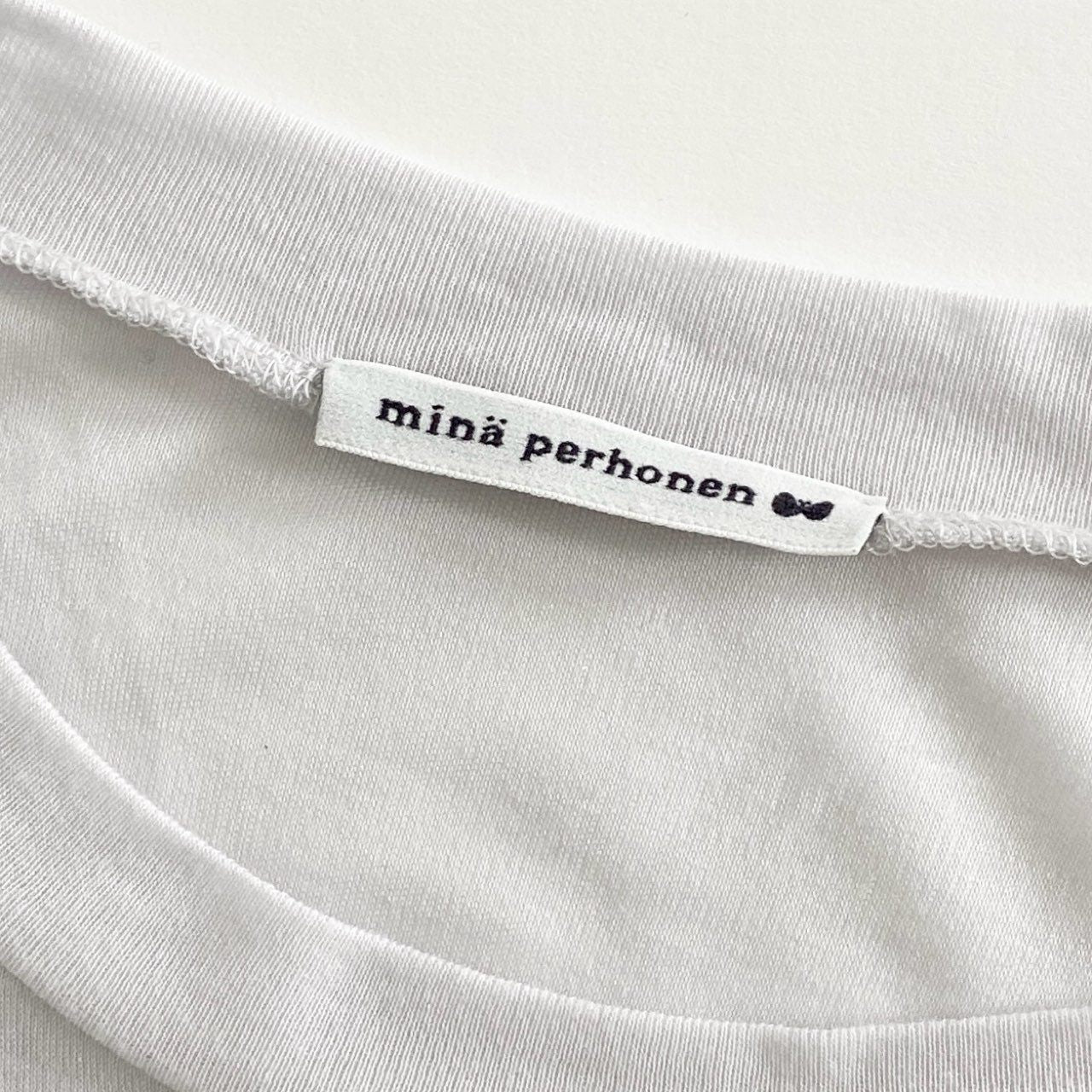 19i23《新品タグ付き) mina perhonen ミナペルホネン choucho カットソーワンピース ロングワンピース za 8609 サイズ36 ライトグレー レディース