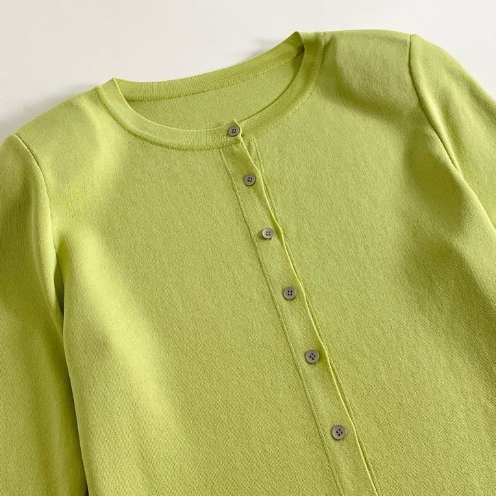 9i4 定価¥63,800 FOXEY フォクシー EVERYDAY CARDIGAN エブリデイ カーディガン 38 ウグイス ショート丈 日本製