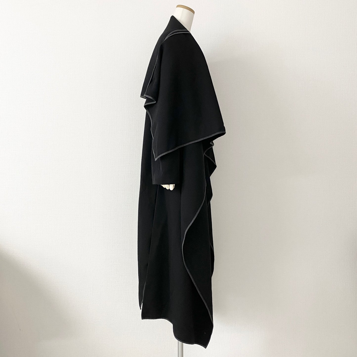 22a19 COMME des GARCONS コムデギャルソン 90s ウールギャバ デザインコート ロングコート 羽織 AD1999 GC-04003M Mサイズ ブラック 日本製 MADE IN JAPAN VINTAG 秋
