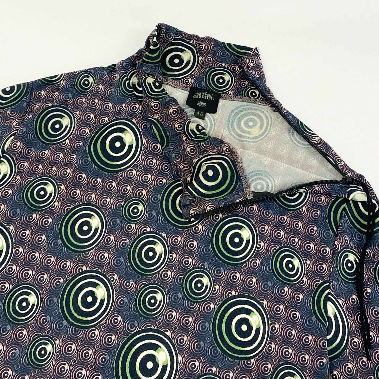 48h13《希少》 Jean Paul GALTIER HOMME ジャンポールゴルチエ 1996年 サークルプリント サイケデリック Tシャツ カットソー トップス サイズ48 マルチカラー 96FW アーカイブu02t