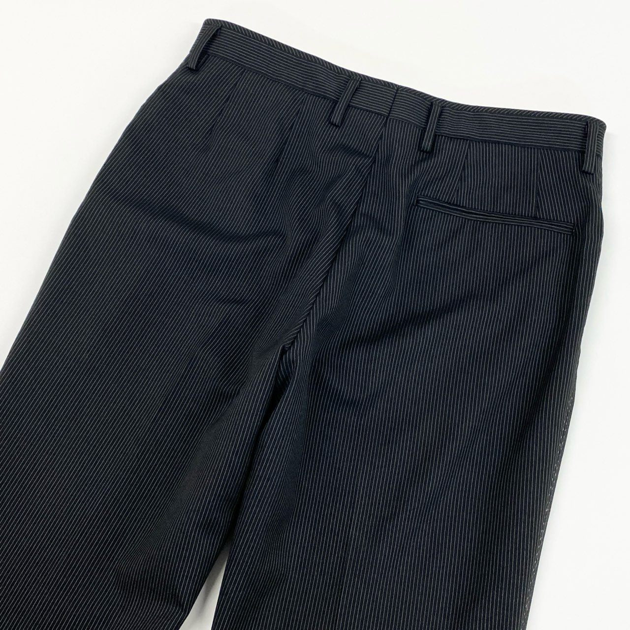51a15 Paul Smith COLLECTION ポールスミスコレクション 裏地花柄 シングルスーツ セットアップ テーラードジャケット/スラックス サイズM ブラック ストライプ メンズ 日本製