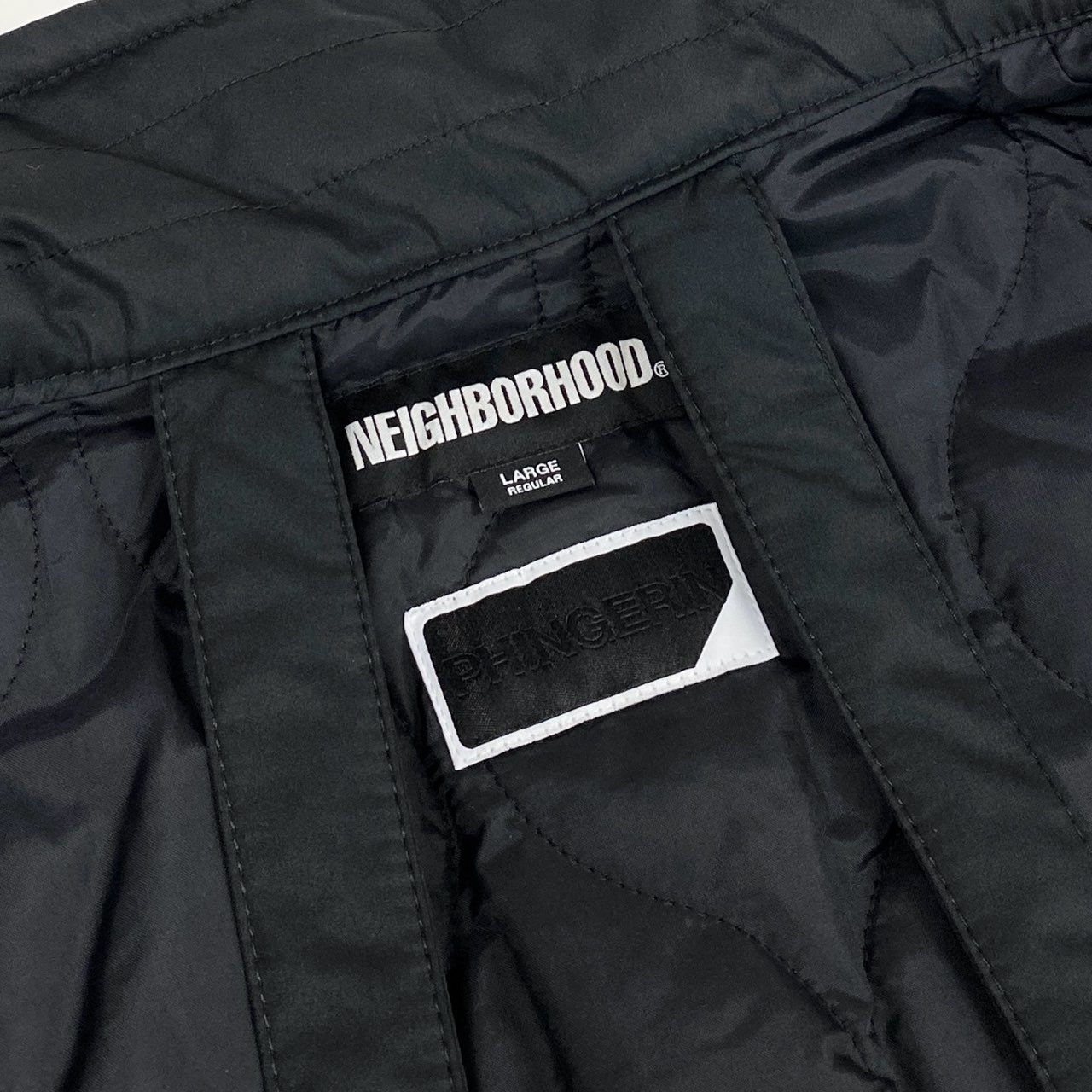 82f24 NEIGHBORHOOD NH x PHINGERIN ネイバーフッド フィンガリン NOREN JACKET ノレンジャケット ブルゾン アウター 242UTPGN-JKM01 Lサイズ ブラック メンズ
