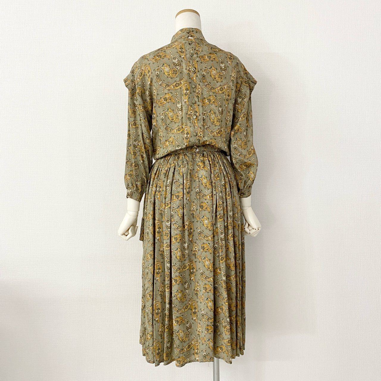 01f16 Chloe ヴィンテージ クロエ フリルデザイン 長袖ワンピース 花柄ワンピース サイズ40 マルチカラー シルク100% レディース アーカイブ