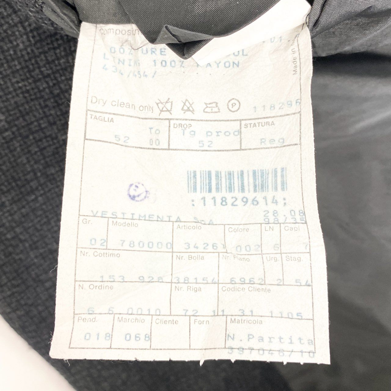 6k1 GIORGIO ARMANI ジョルジオアルマーニ BORGONUOVO21 テーラードジャケット ツイードジャケット シングル 2B 大きいサイズ 52 ダークグレー ウール100%o07t