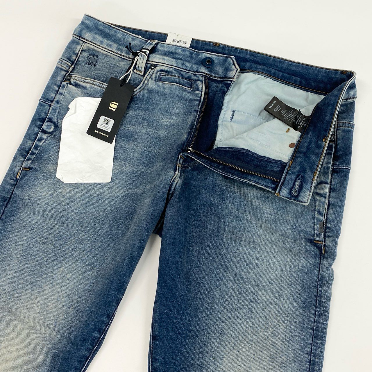 3g2 《未使用》 G-STAR RAW ジースターロウ 3D SLIM デニムパンツ ジーパン 立体裁断 ボトムス USED加工 D-STAQ 3D SLIM サイズW33 L32 ブルー メンズ 紳士服
