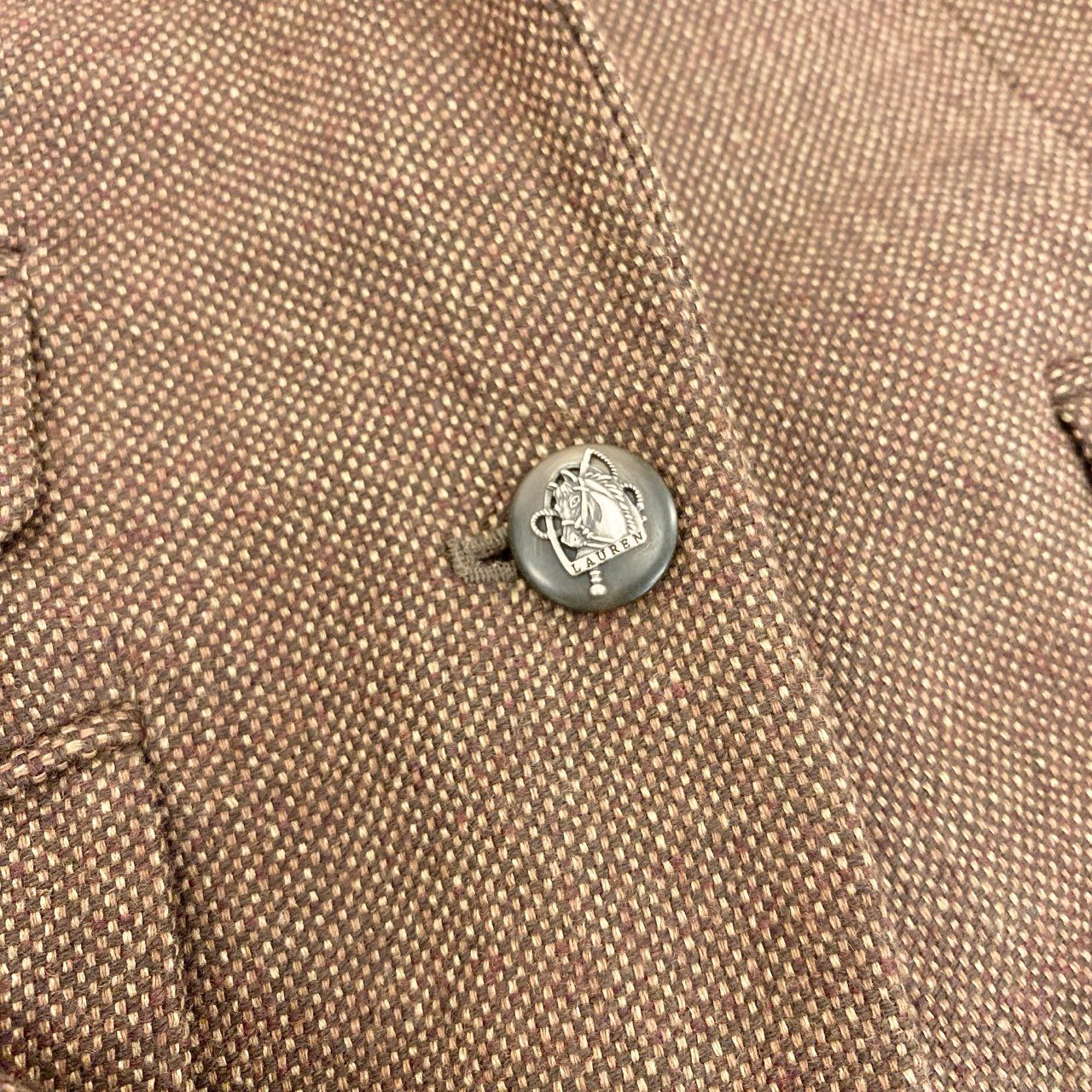 14j9 《美品》LAUREN RALPH LAUREN ローレンラルフローレン テーラードジャケット ツイードジャケット ジャケット 0サイズ ブラウン レディースu02t