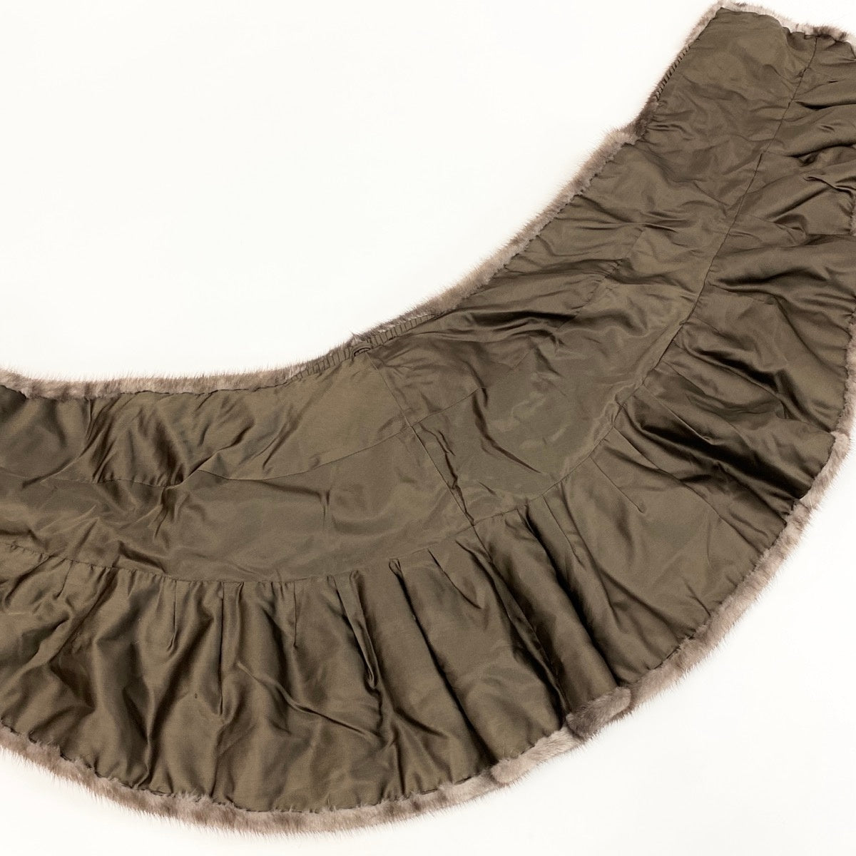 27g8 ブルーアイリスミンク 変形 フリル ボリューム ショール ポンチョ グレー ミンクファー Mink Furu02t