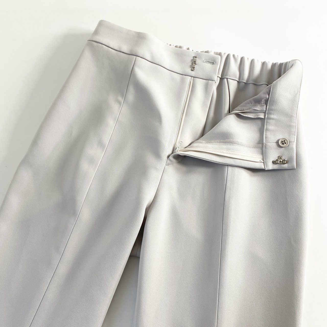 31d4 ADORE アドーア 日本製 531-2130221 クリアボンディングベーシックパンツ スリット ボトムス 38 グレー MADE IN JAPAN