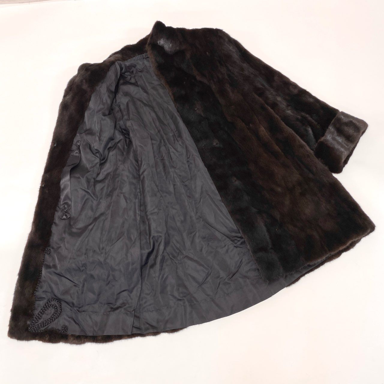 53h27 BLACKGLAMA ブラックグラマ MG Sable FUR マホガニーミンク ミンクコート ロングコート 最高級毛皮 サイズF ダークブラウン エムジーセーブルファー 日本製t18r