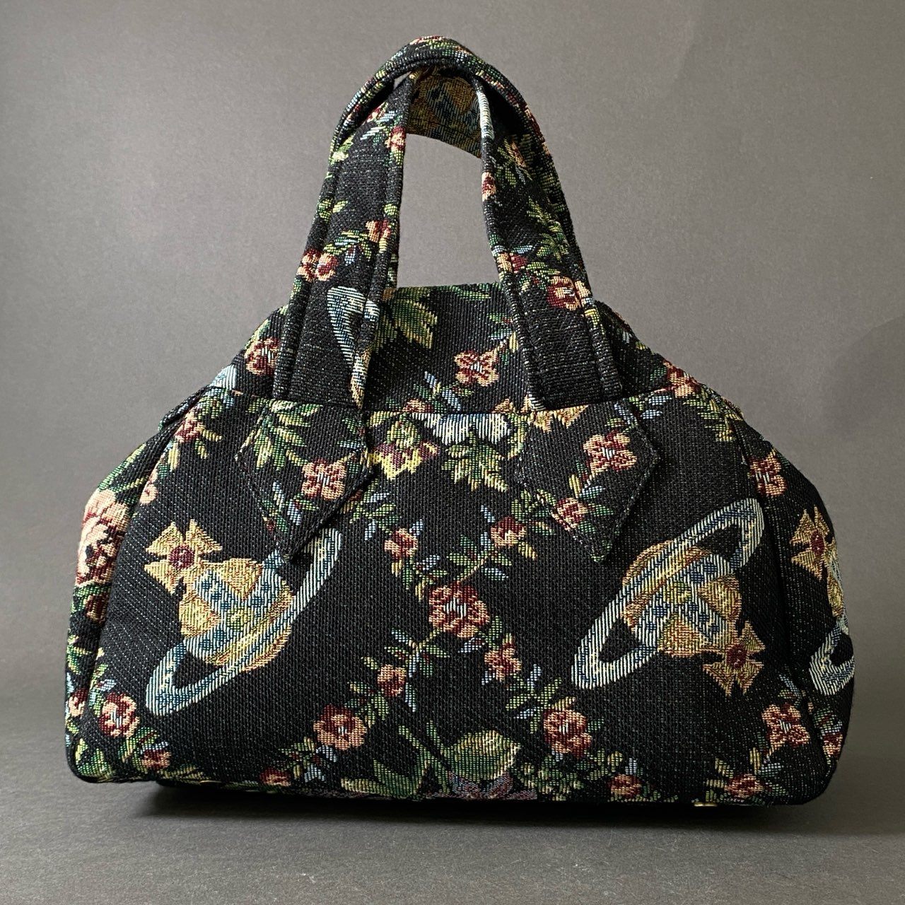 Ag17 《美品》 定価¥121,000 Vivienne Westwood ヴィヴィアンウエストウッド 2023AW ARCHIVE YASMINE MEDIUM HANDBAG アーカイブ トレリス タペストリー ハンドバッグ