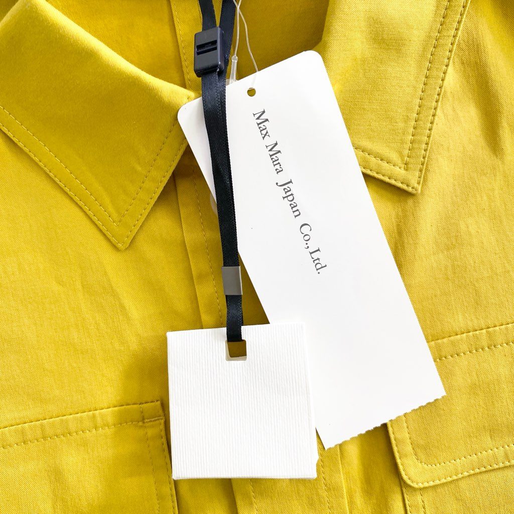 54h9 《未使用保管品》定価¥94,600 S Max Mara エス マックスマーラ マキシ丈 ワークシャツワンピース 38 イエロー ドレス