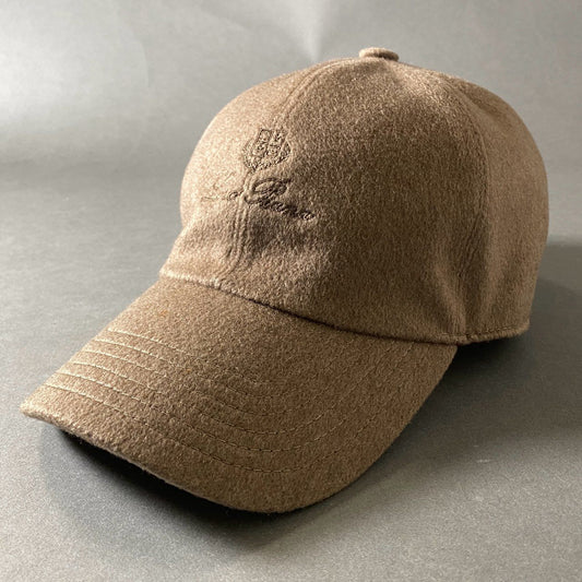h5 Loro Piana ロロピアーナ サイズM ベージュ系 カシミヤ100% カシミヤキャップ ベースボールキャップ 帽子 レディース 女性用