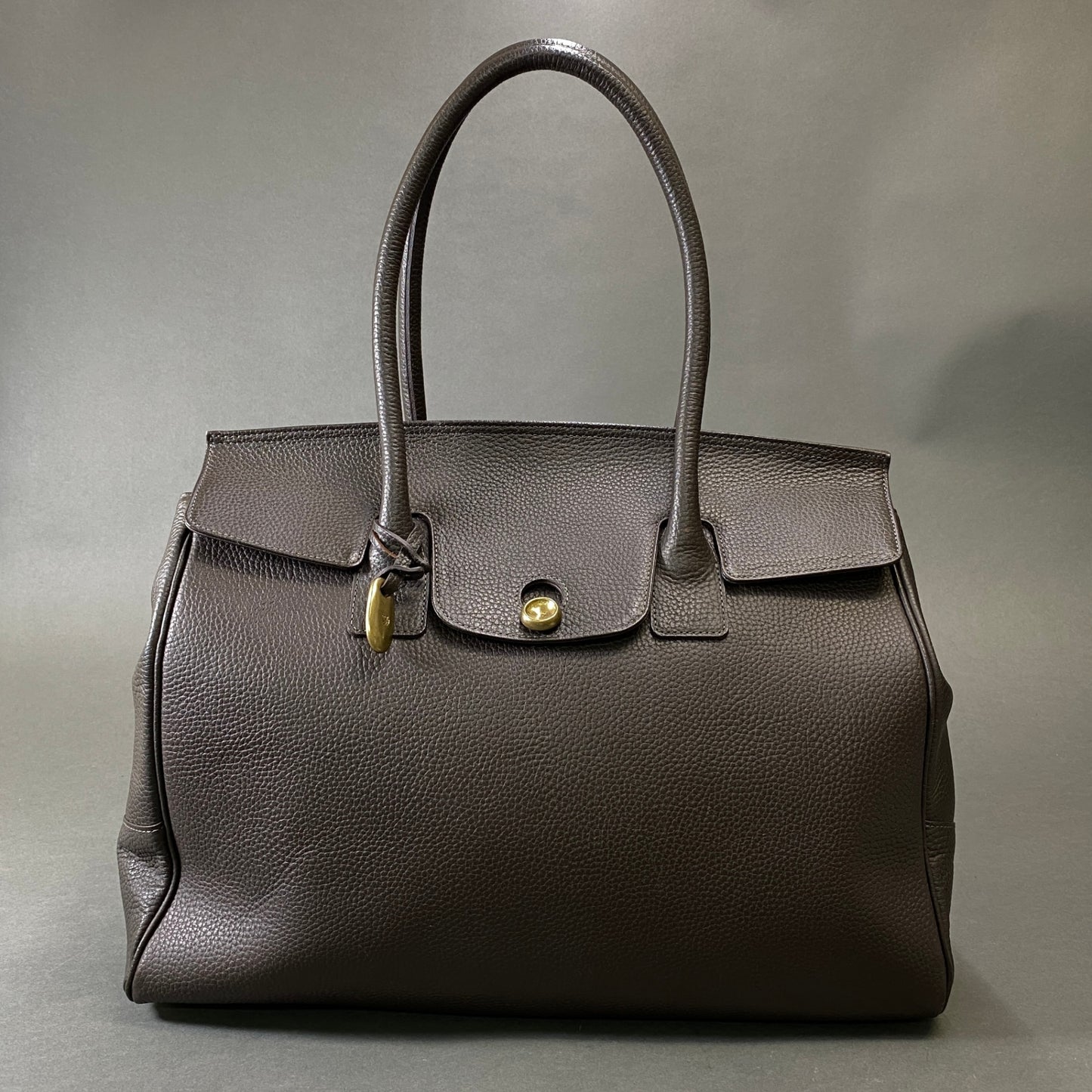 Ch1 TOF&LOADSTONE トフアンドロードストーン ルーフボタン ビジネスバッグ ダークブラウン レザー Leather Bag 大容量◎ 肩掛け カバンt18r