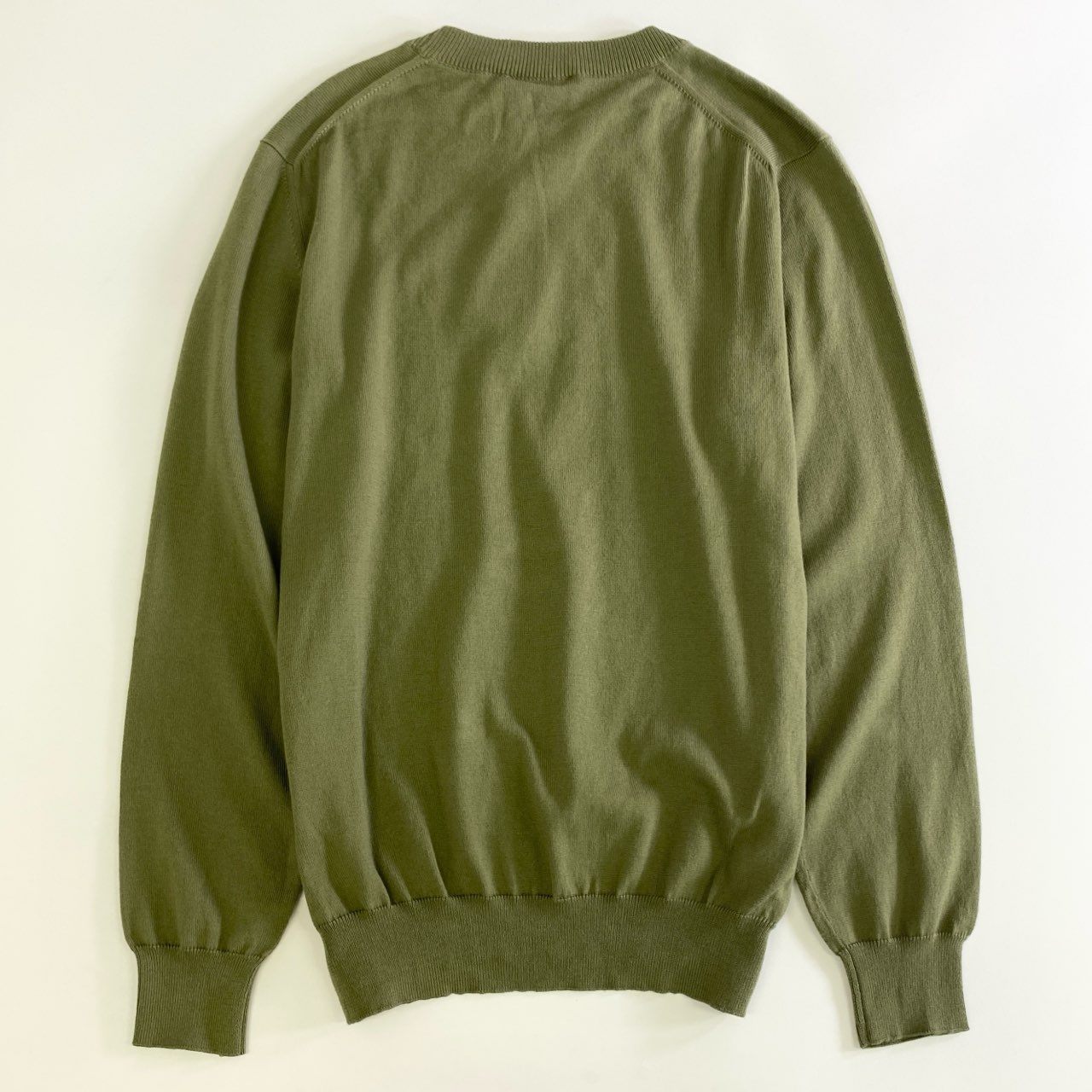 55j18 タグ付 Settefili Cashmere セッテフィーリカシミア BR別注 クルーネック コットンニット セーター イタリア製 FS332/1BR 44 カーキ