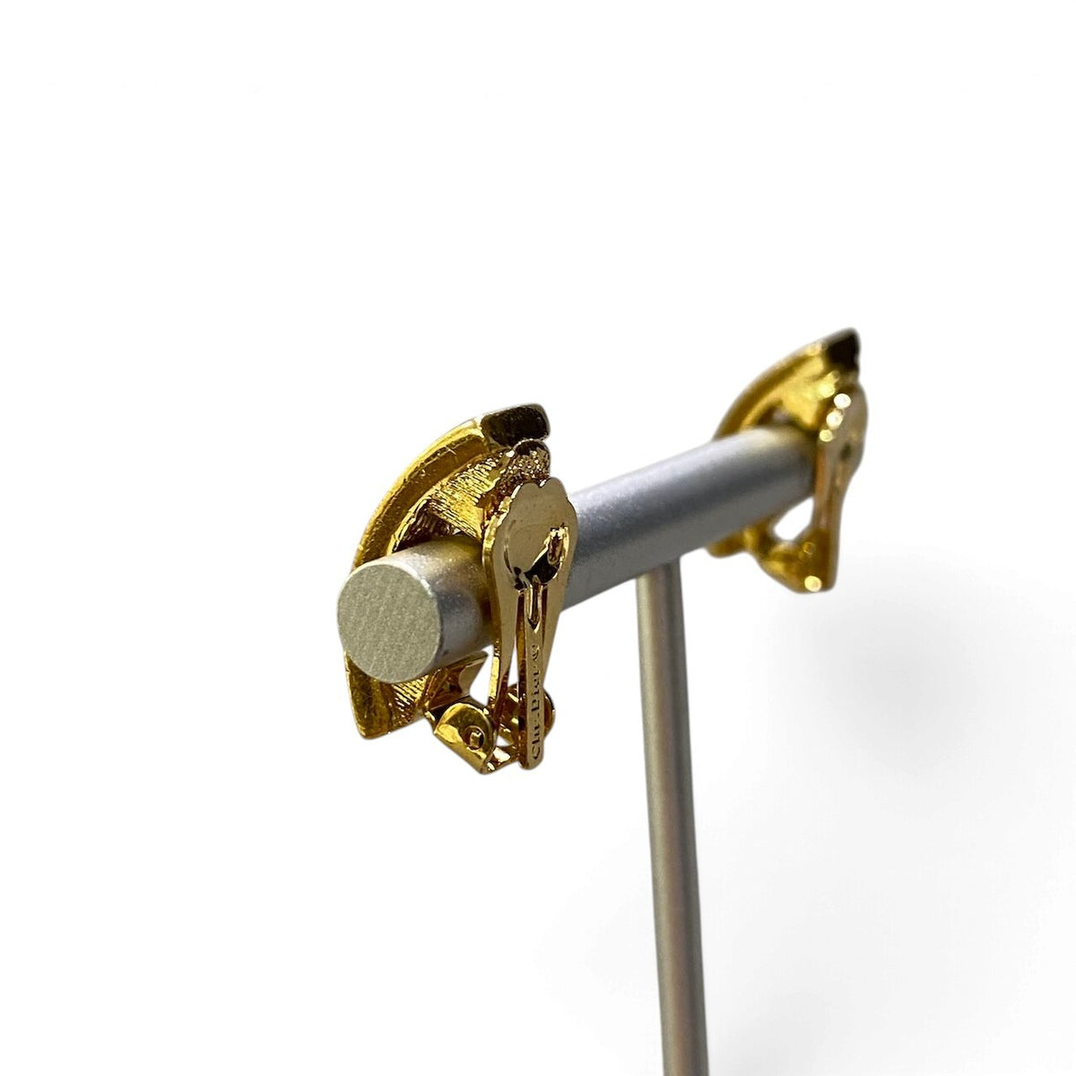 j15 Christian Dior クリスチャンディオール ロゴ ゴールドイヤリング Vintage Logo Earring Goldt18r