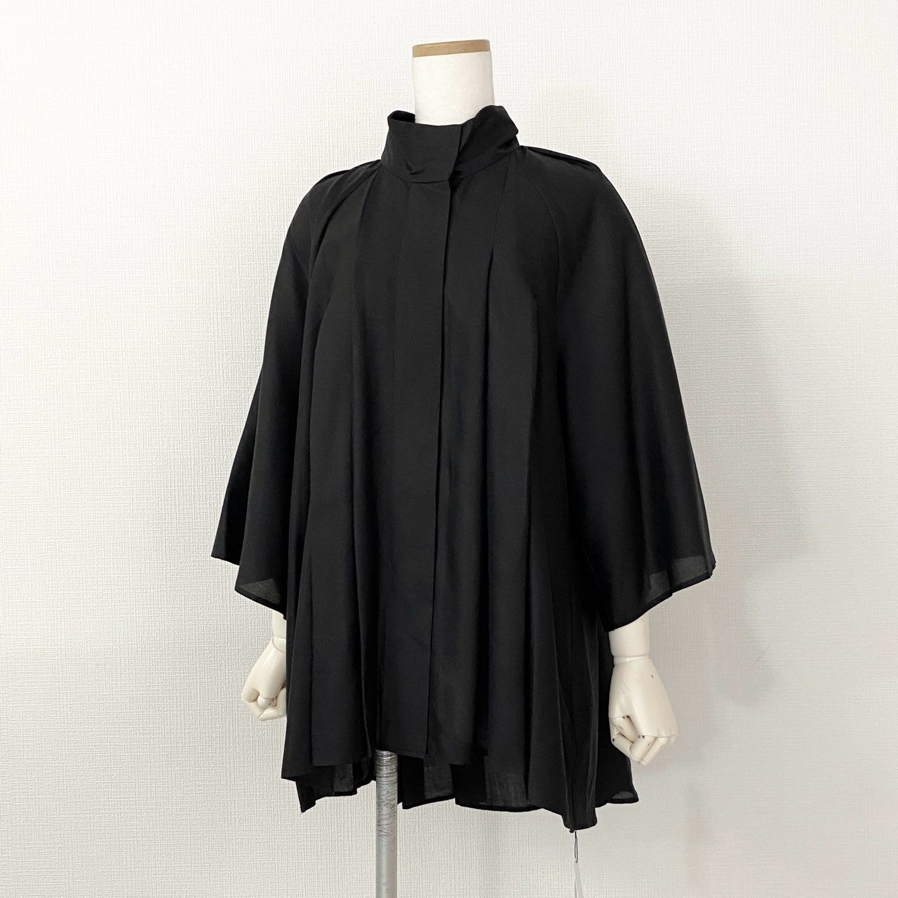 60i11 《未使用保管品》 定価¥74,800 ADORE アドーア シアーシルク ビックボウタイブラウス 531-2210701 38 ブラック SILK 100% 日本製