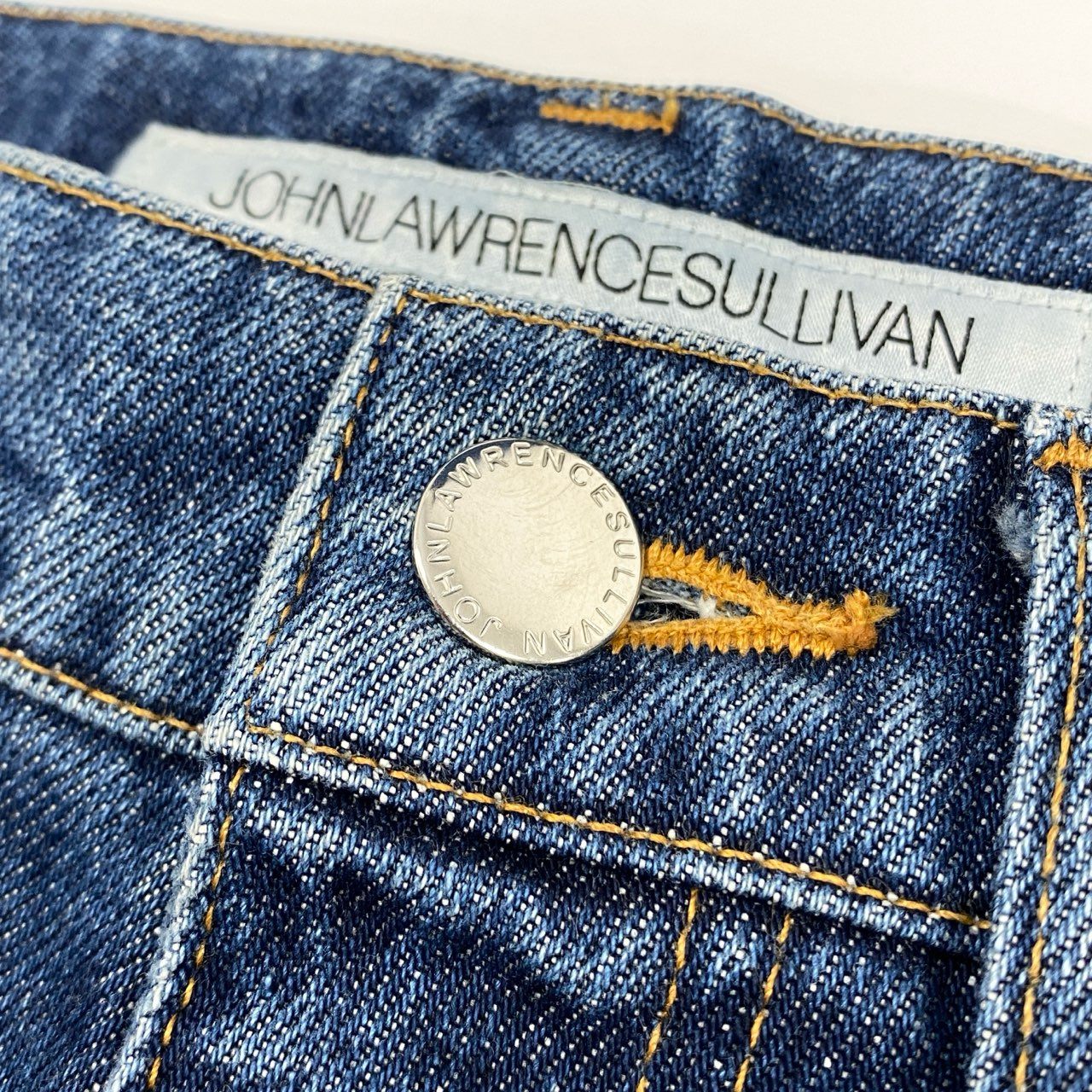 66g8 【美品】 JOHN LAWRENCE SULLIVAN ジョンローレンスサリバン 切替デニムパンツ ジーンズ レザーバイカラーパンツ ヴィーガンレザー レディース 女性用 JLSW-38 XS ブルー×ブラック