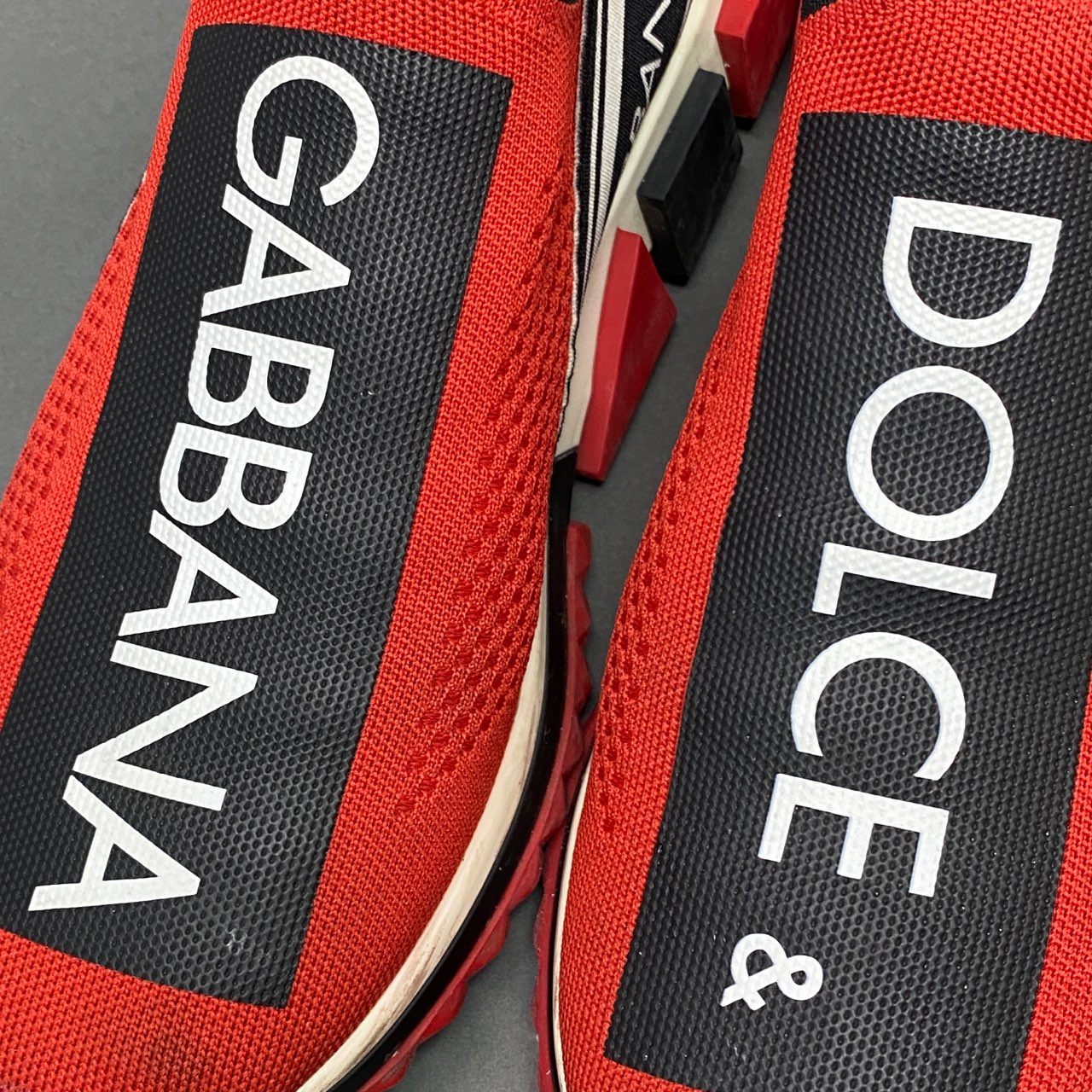 l22 DOLCE&GABBANA ドルチェアンドガッパーナ SORRENTO SNEAKER ソレント スニーカー 42.5 レッド ブラック スリッポン シューズ イタリア製