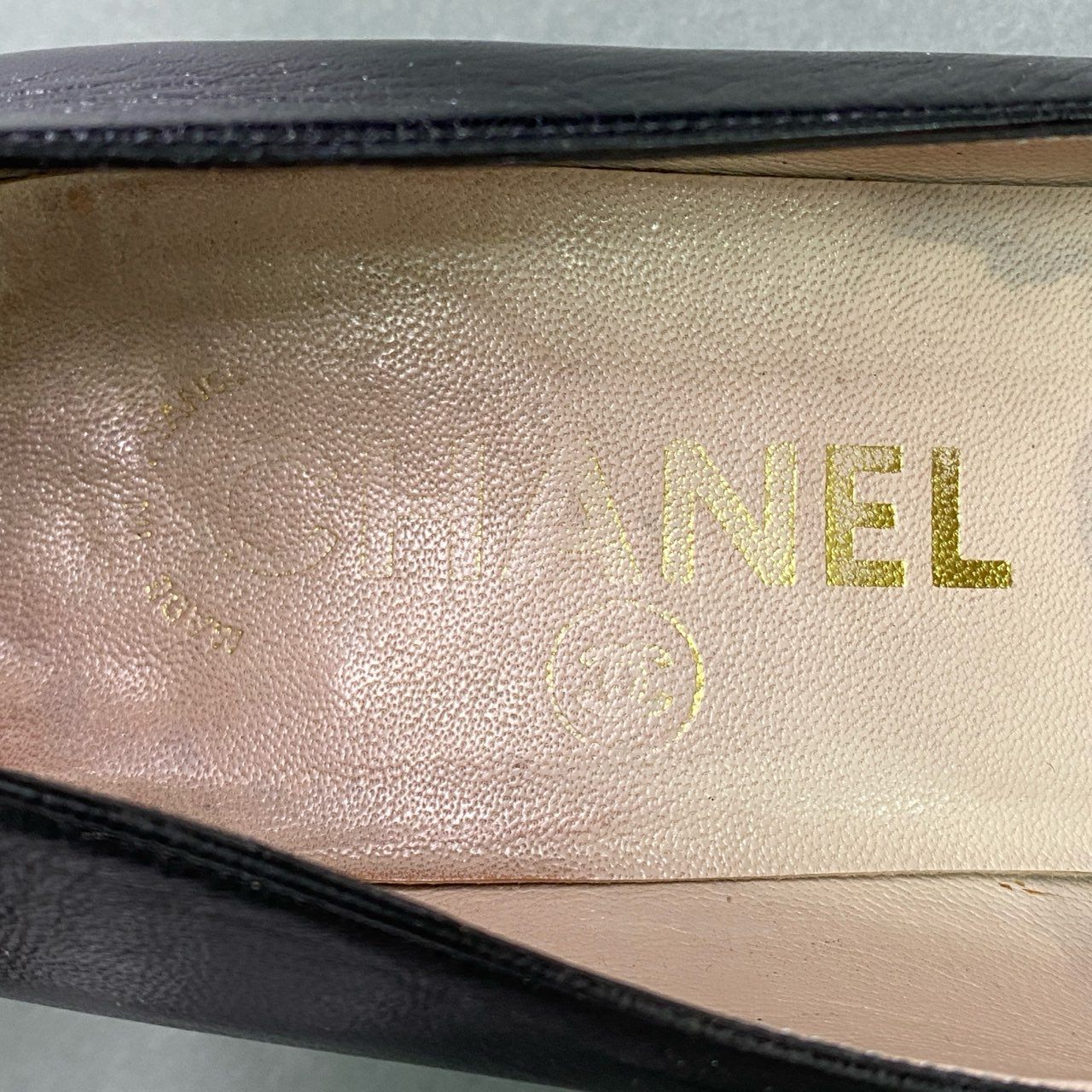6c19 CHANEL シャネル ヴィンテージ ココマーク ローファー 36 1/2 ブラック レザー シューズ フランス製 箱付き