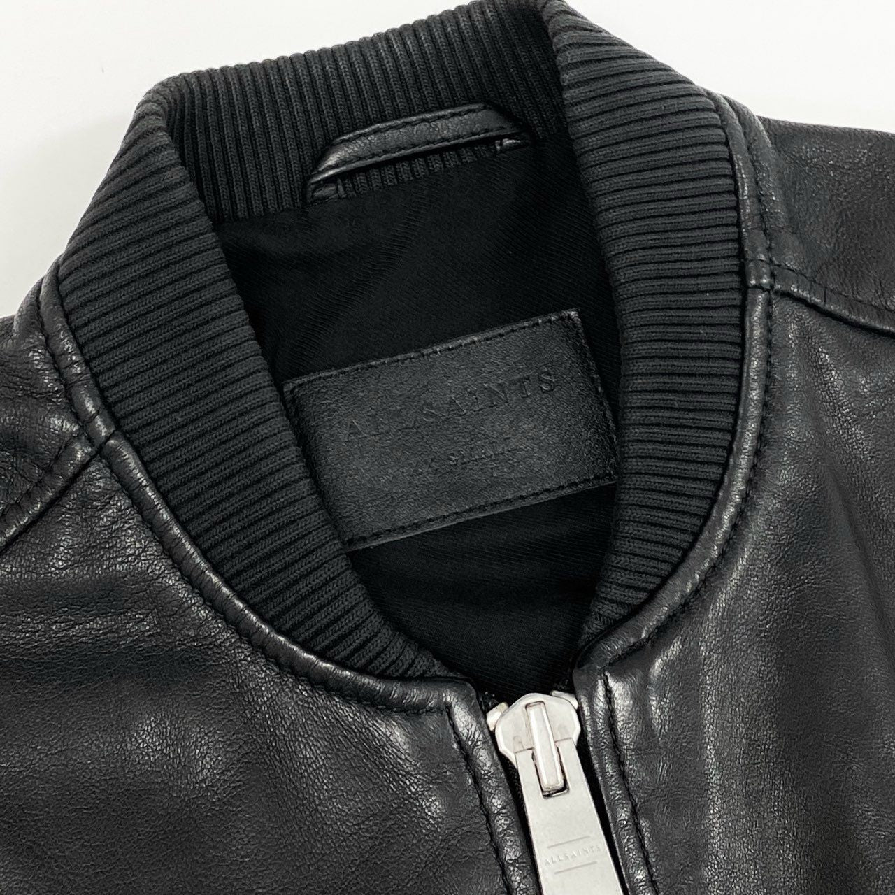 71f27 ALLSAINTS オールセインツ シングルライダース ライダースジャケット レザージャケット ダブルジップアップ XXS 実寸S相当 ブラック 羊革 メンズ 男性用