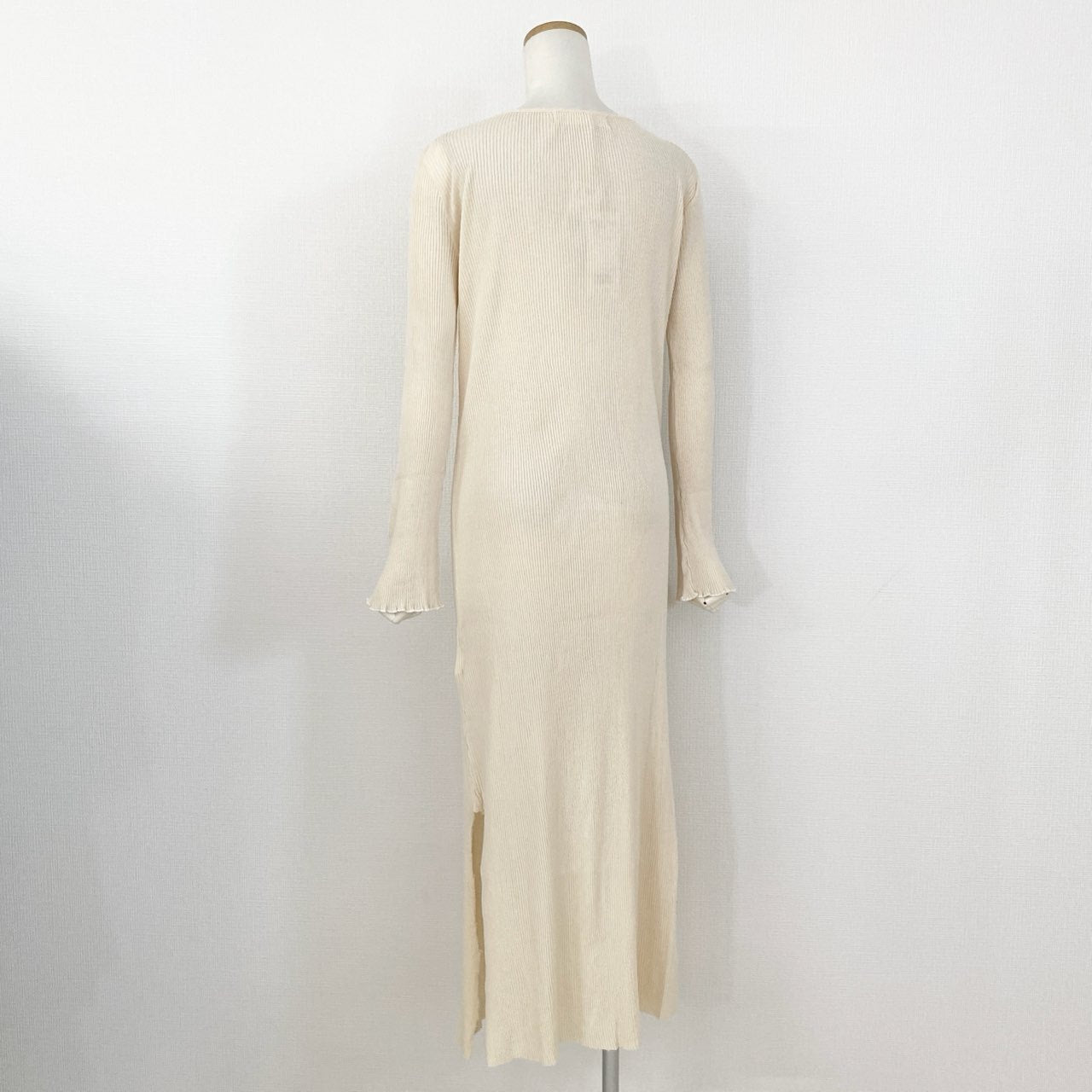 60i11 《タグ付》定価¥21,780 R JUBILEE アールジュビリー Sheer Rib Dress シアーリブドレス F アイボリー ワンピース 日本製