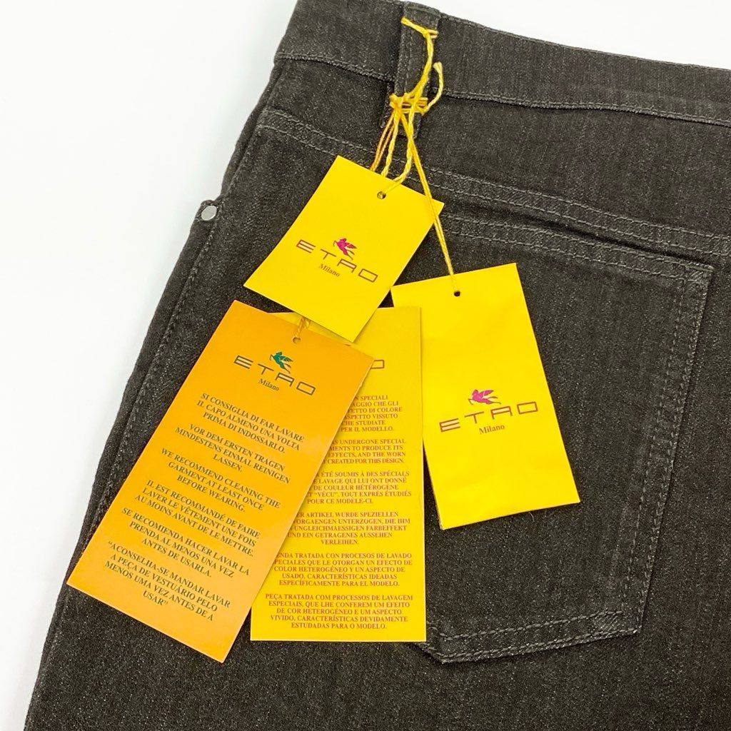 7f8 《新品保管品》 ETRO エトロ デニムパンツ カラーデニム ボトムス 6ポケット 34 ブラウン系 コットン ポリウレタン メンズ 紳士服 イタリア製