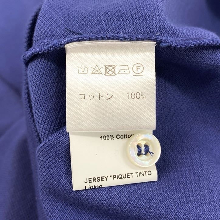64g24 ISAIA イザイア 半袖ポロシャツ トップス コットンシャツ イタリア製 無地 メンズ 男性用 M パープル 綿100%_