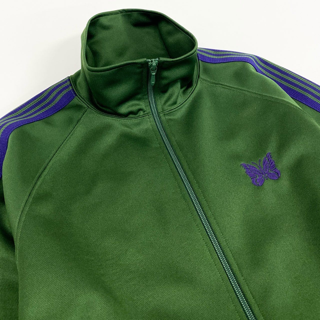 18e30 Needles ニードルス Track Jacket-Poly Smooth トラックジャケット サイドライン ロゴ刺繍 NS244 Mサイズ グリーン