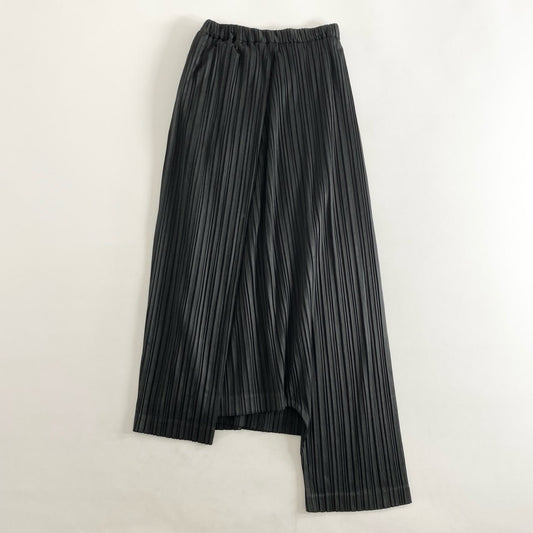 88i3 80s ISSEY MIYAKE イッセイミヤケ 筆タグ プリーツパンツ 変形スカート JY54 259 サイズM ブラック ポリエステル100% レディース アーカイブ
