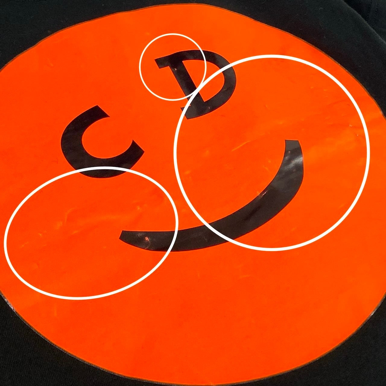 Ed21 Christian Dior クリスチャンディオール 半袖Tシャツ CDスマイル ガリアーノ期 トップス 1H12055022 36サイズ ブラック オレンジ コットン100% レディース 女性用nu1