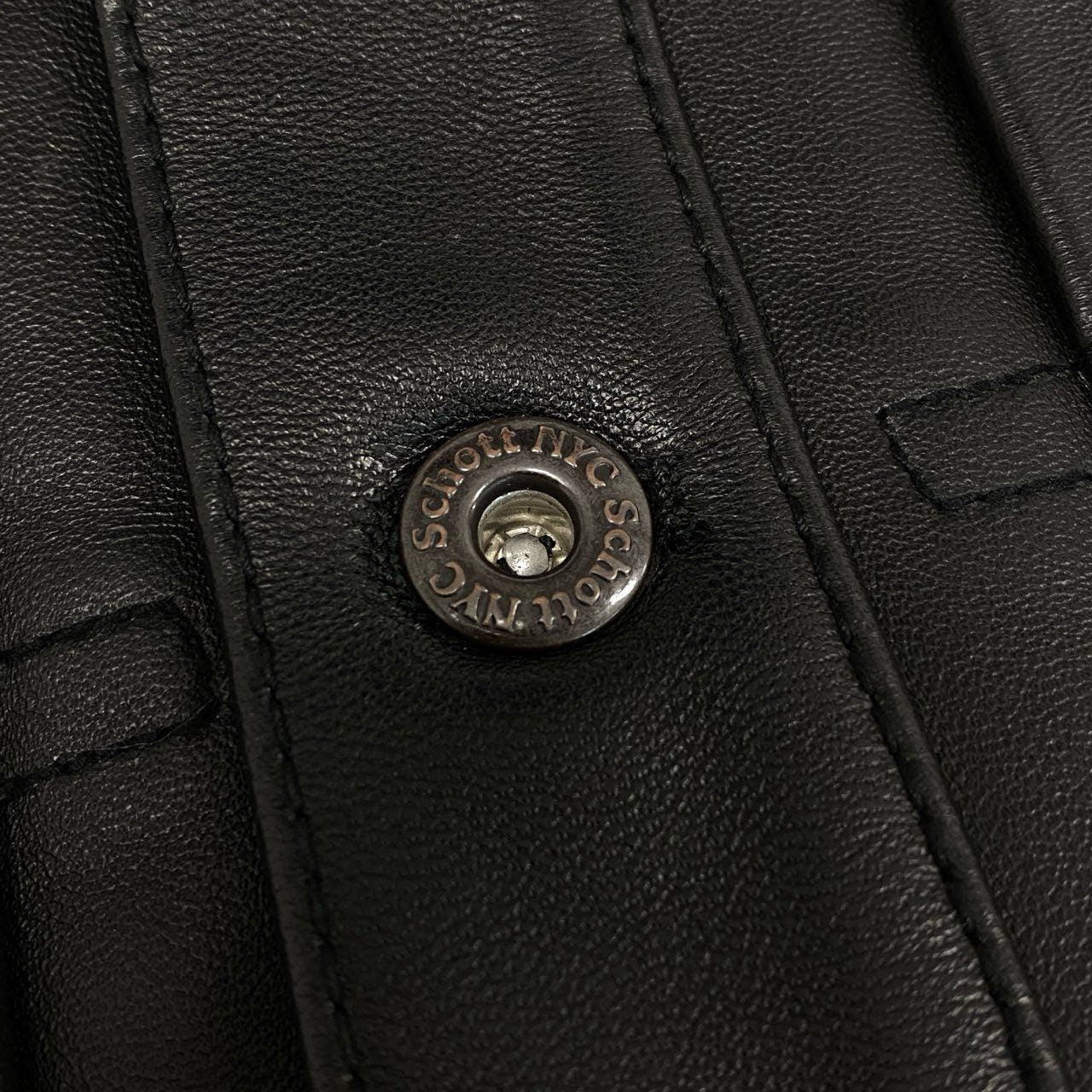 1g2 《美品》 Schott ショット SHEEP LEATHER 1st TRACKER JACKET 782-3950128 XL ブラック シープレザー トラッカージャケット ラムスキン