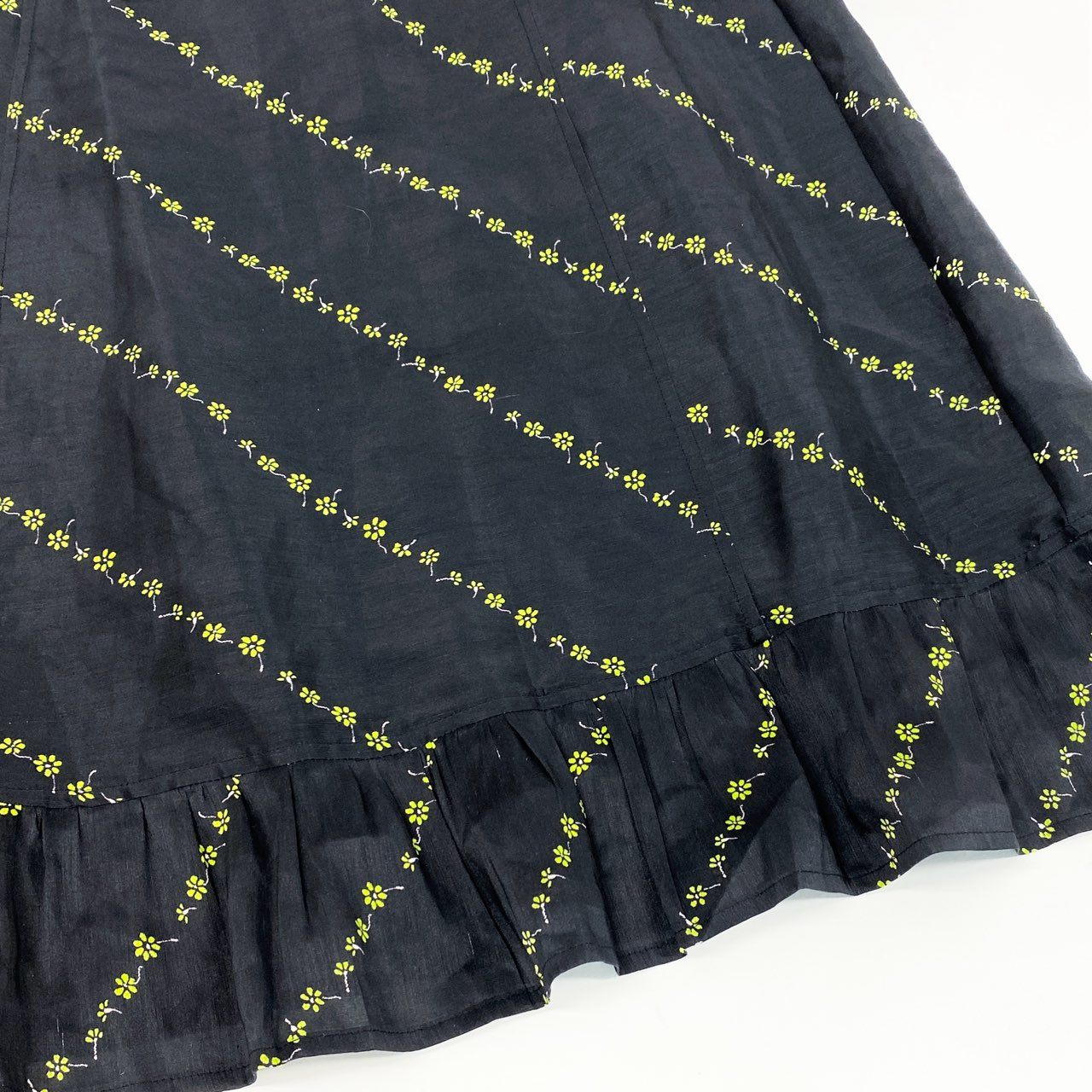 82d4 《未使用品》 GANNI ガニー LONG DAY DRESS フローラル ドレスワンピース F3484 36 ブラック 花柄 フラワー タグ付き
