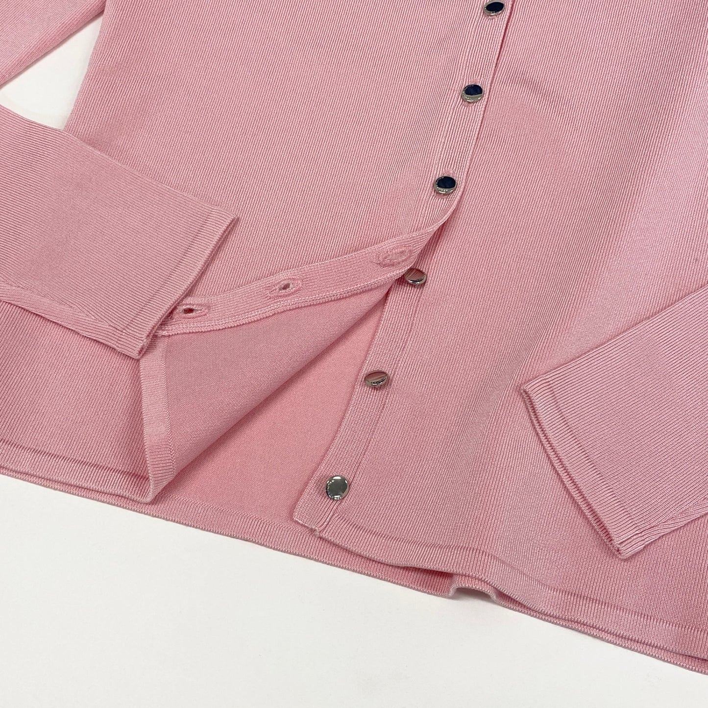 56h1《美品》 RALPH LAUREN GOLF ラルフローレン ゴルフ ロゴ刺繍 ストレッチカーディガン M ピンク シルバーボタン Vintage ヴィンテージt18r
