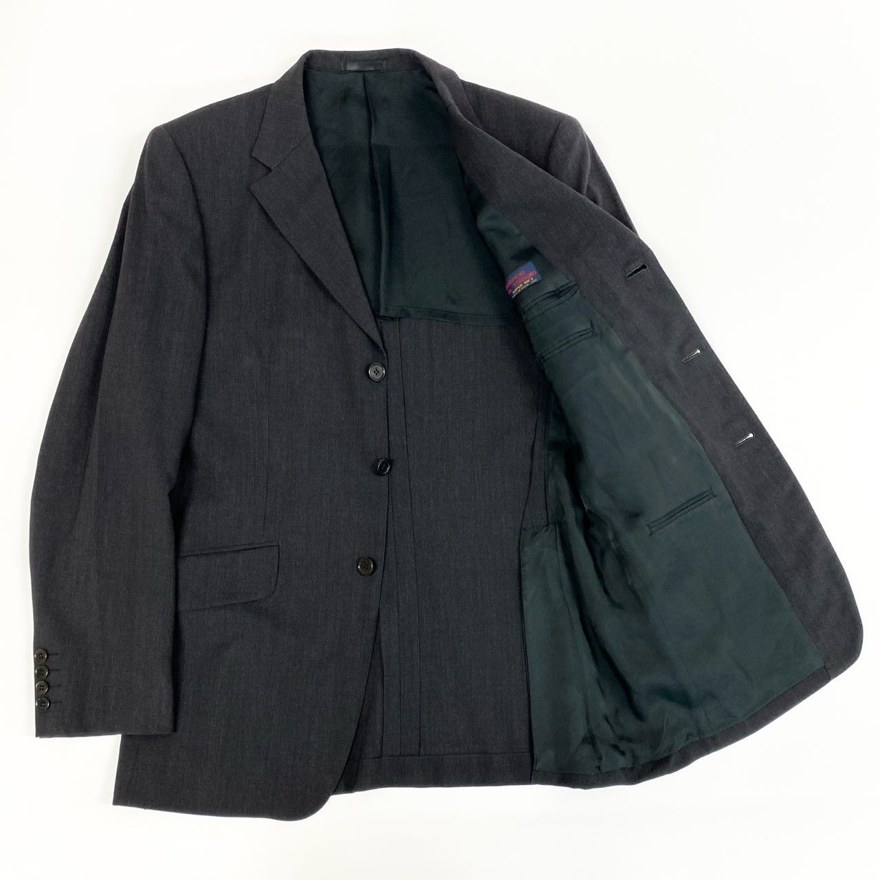 79j9《美品》Paul Smith ポールスミス スーツセットアップ 3釦スーツ フォーマル ビジネス XLサイズ グレー メンズo07t
