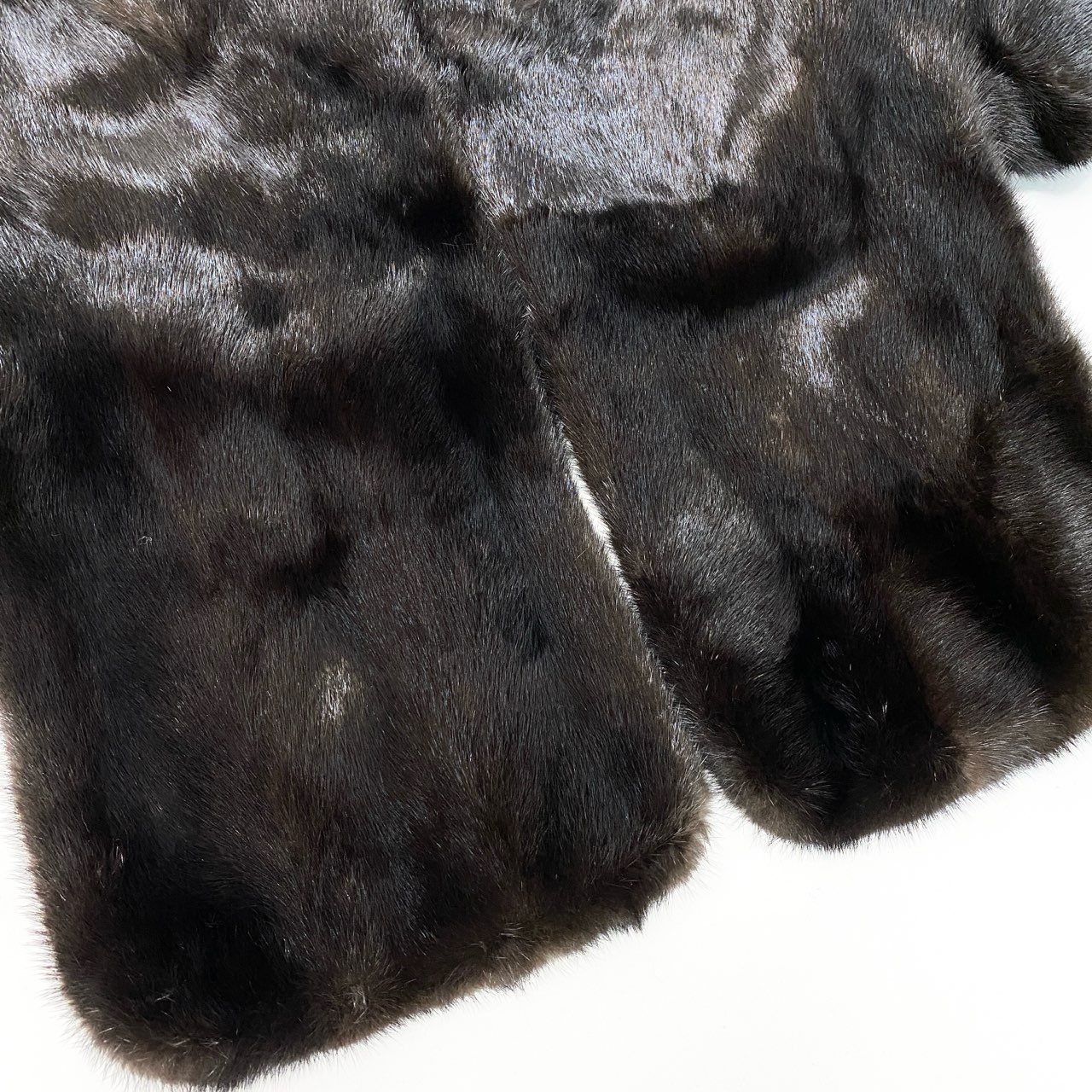 21c14 ダークミンク ポンチョ ケープ サイズF ブラウン 本毛皮 Dark Mink Fur Cape Coat リアルファーt18r