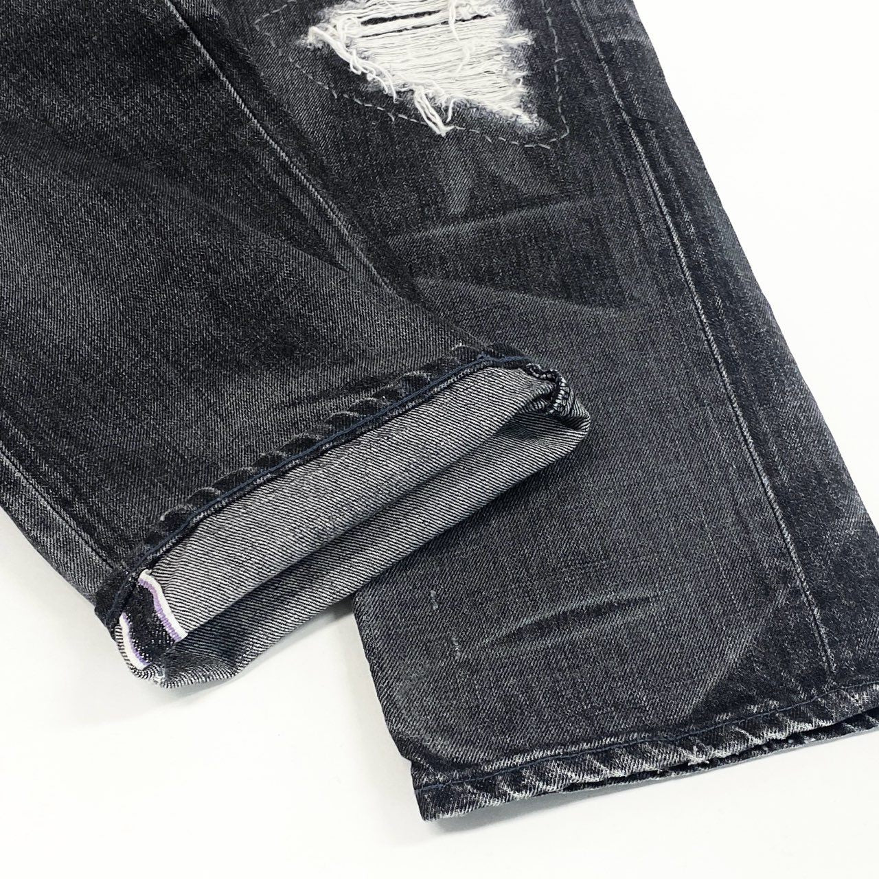 65e2 NEIGHBORHOOD ネイバーフッド Y2K SAVAGE DENIM サベージデニム パンツ ボトムス ダメージ加工 M ブラック コットン